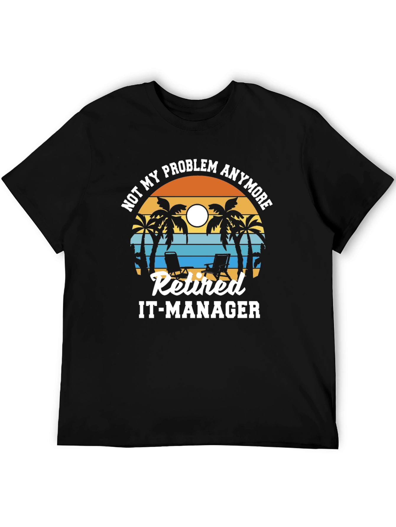 Retired IT-Manager T-Shirt: Beach Sunset Design