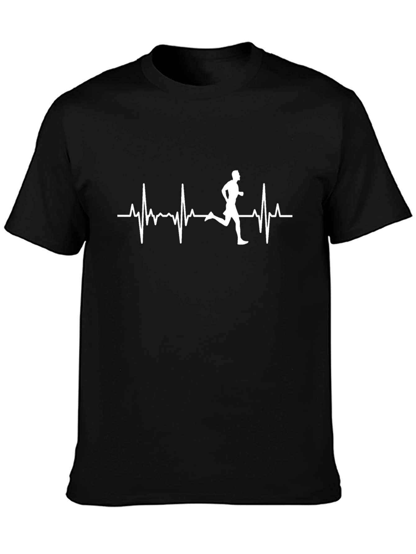 Running Heartbeat Graphic T-Shirt - Black