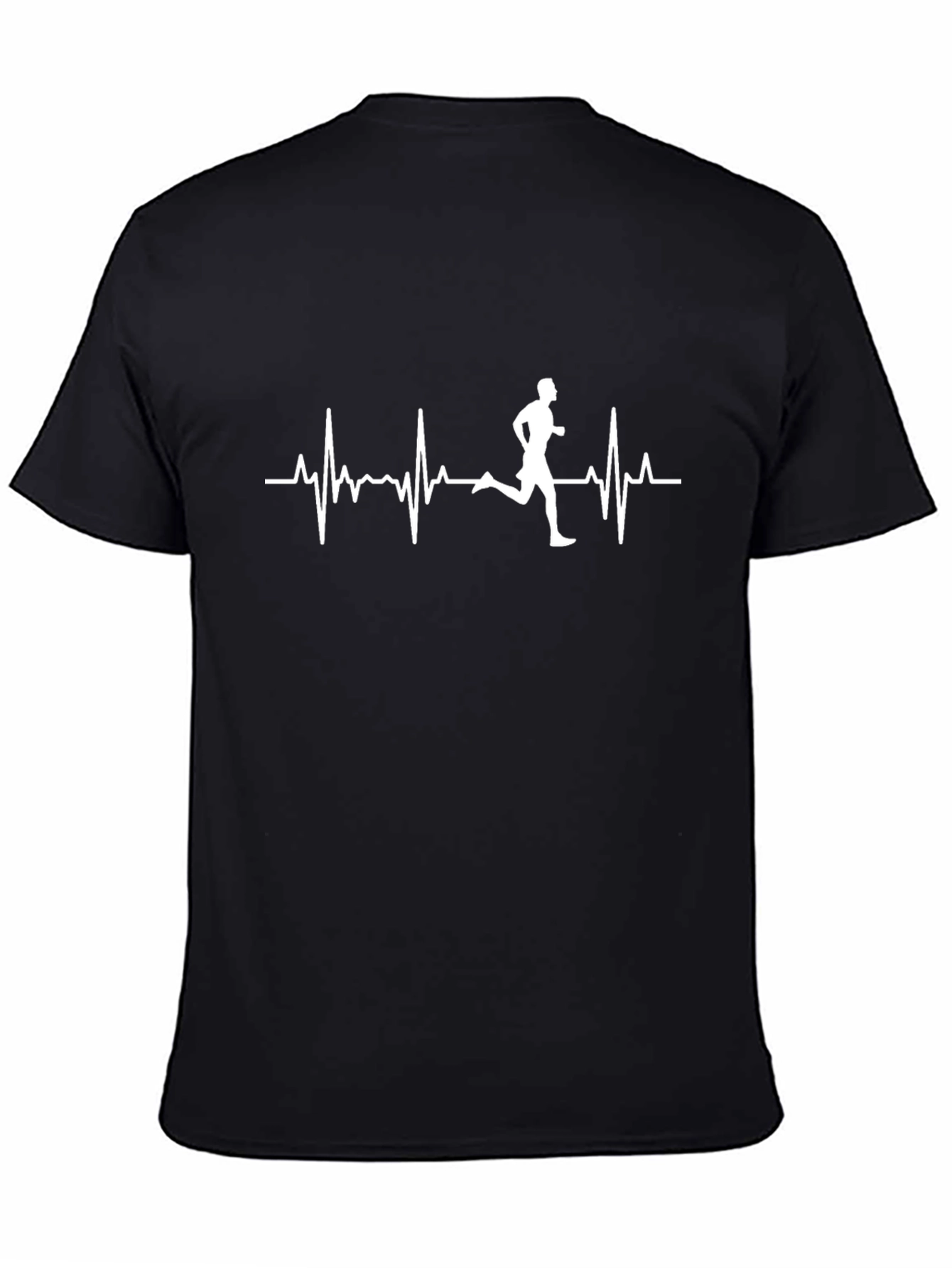 Running Heartbeat Graphic T-Shirt - Black