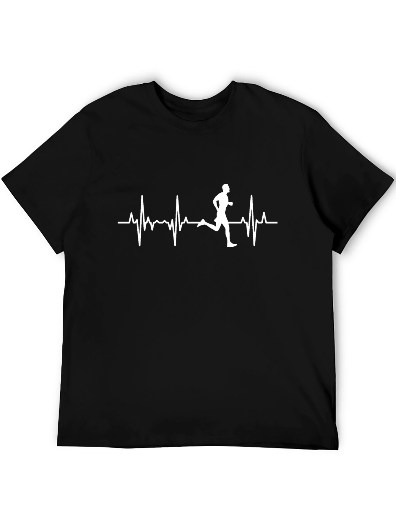 Running Heartbeat Graphic T-Shirt - Black