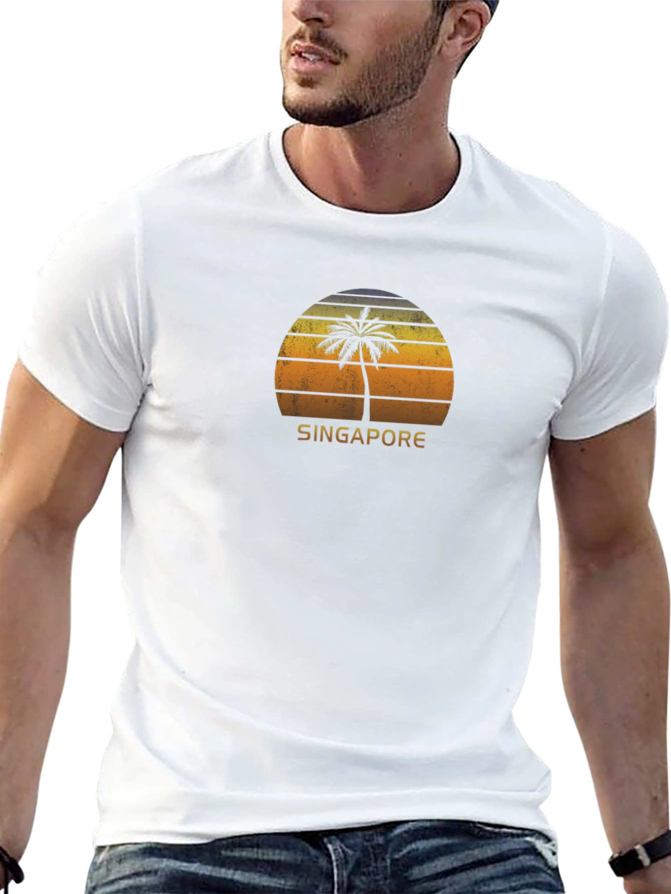 Singapore Palm Sunset Graphic Tee