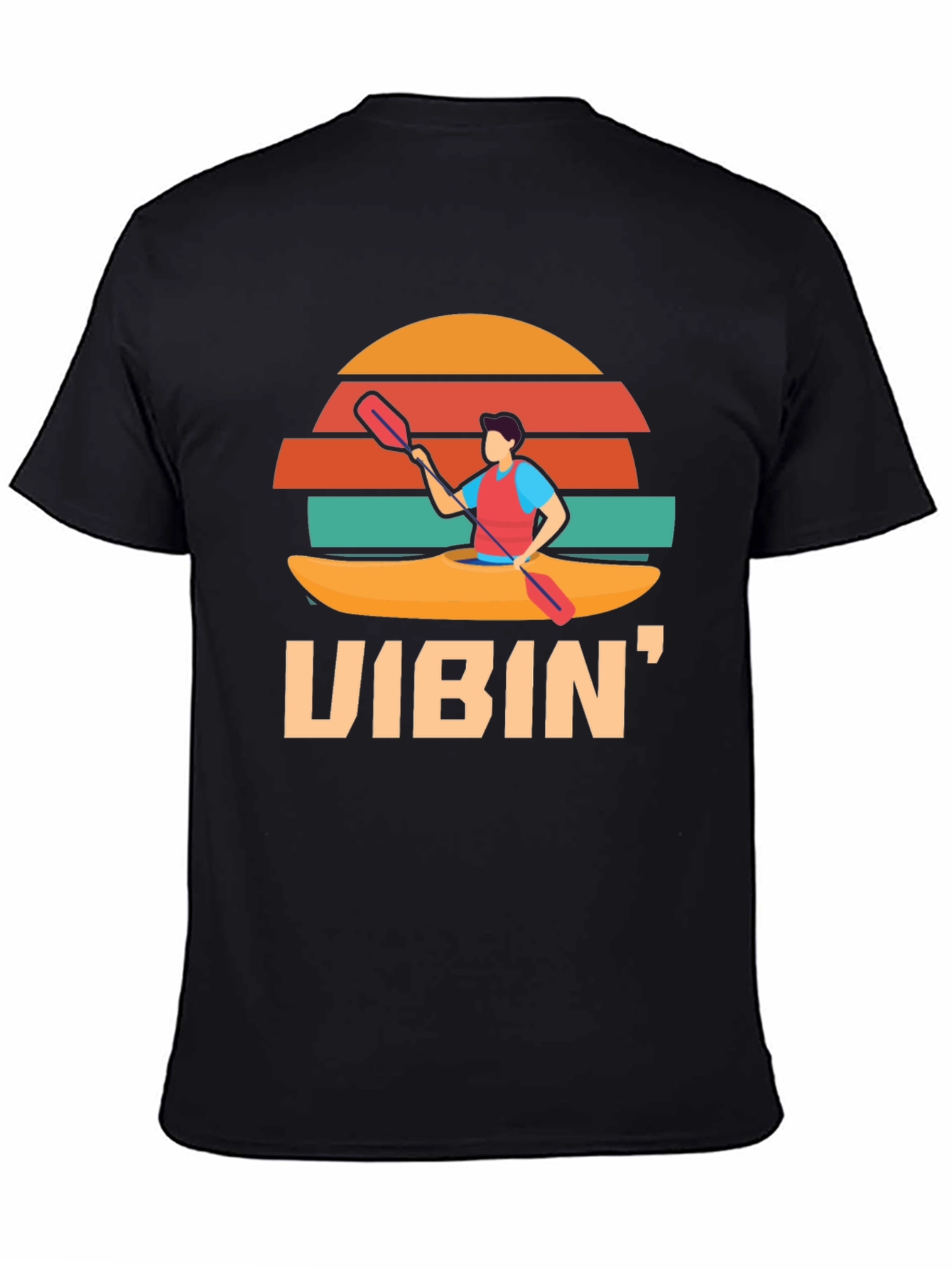 Vibin Kayak T-Shirt: Retro Sunset Style
