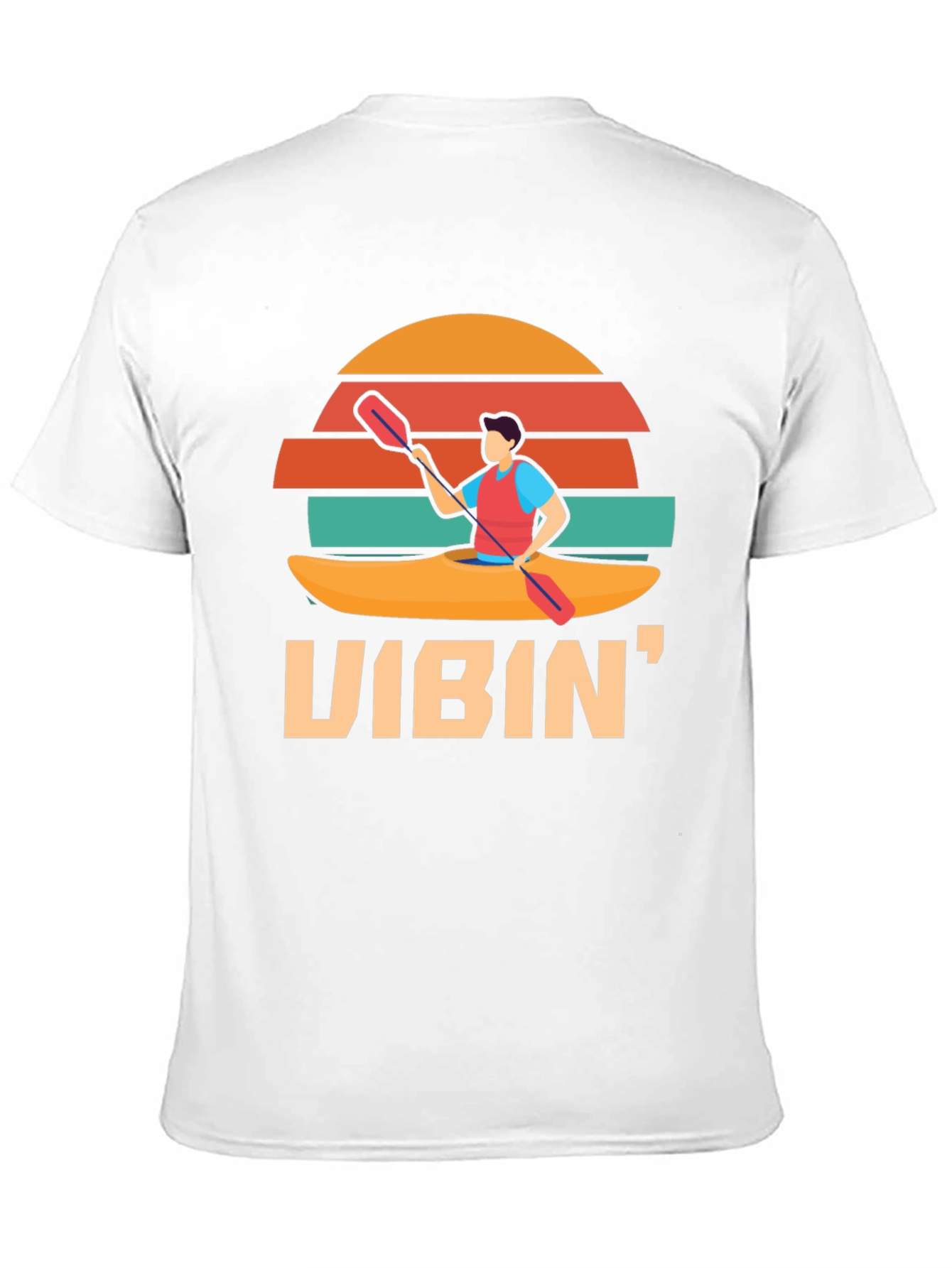 Vibin Kayak T-Shirt: Retro Sunset Style