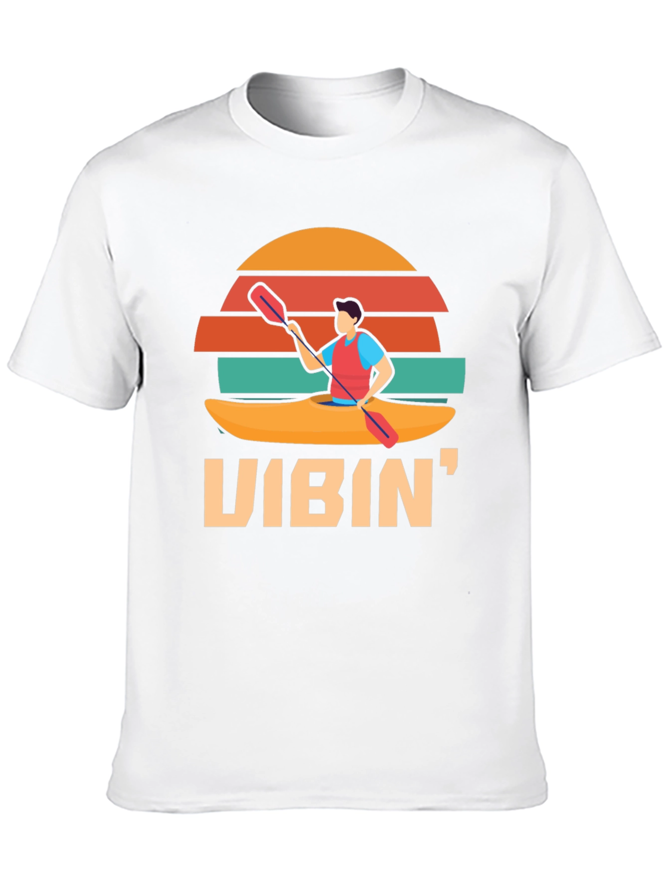 Vibin Kayak T-Shirt: Retro Sunset Style