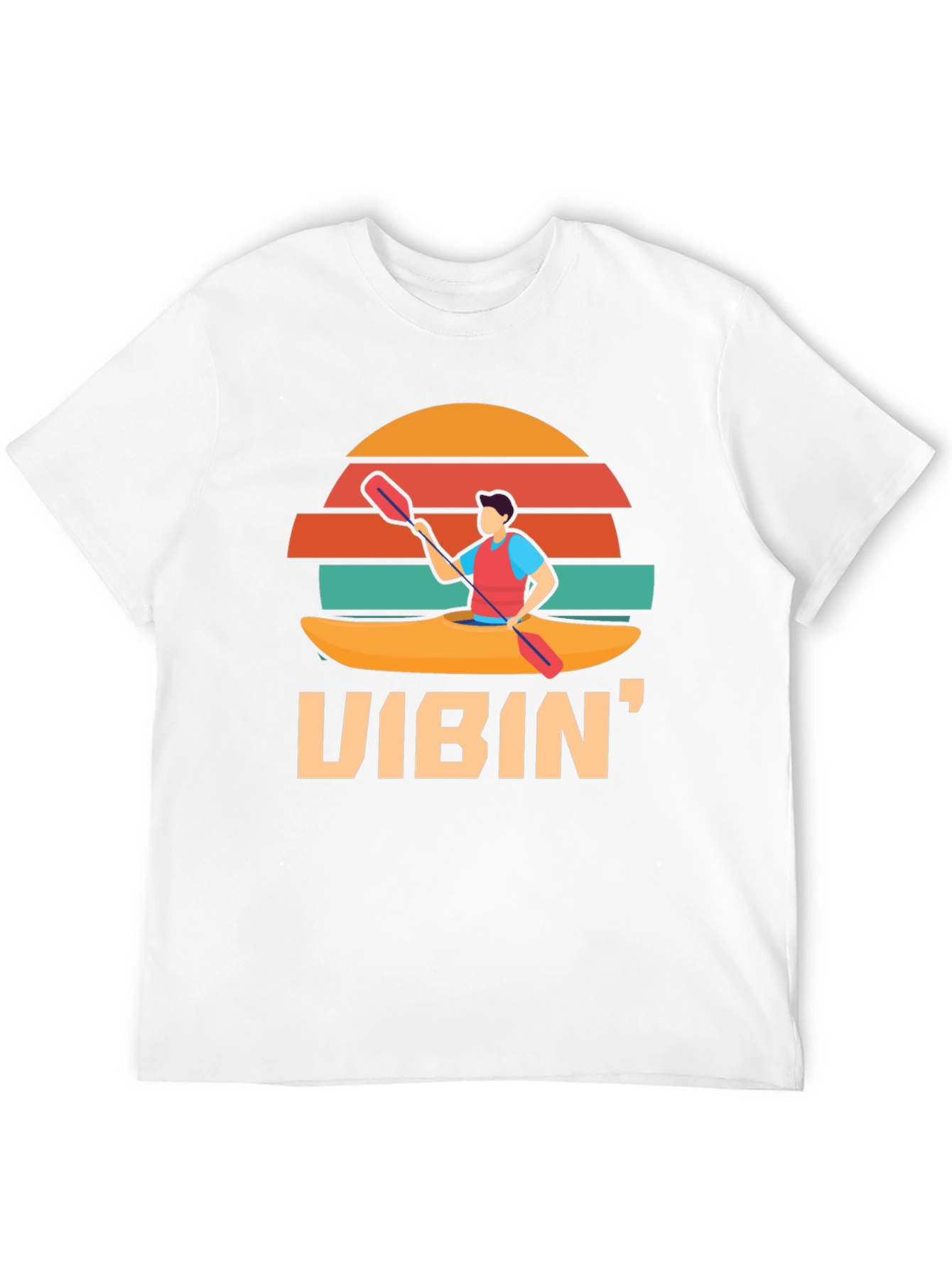 Vibin Kayak T-Shirt: Retro Sunset Style