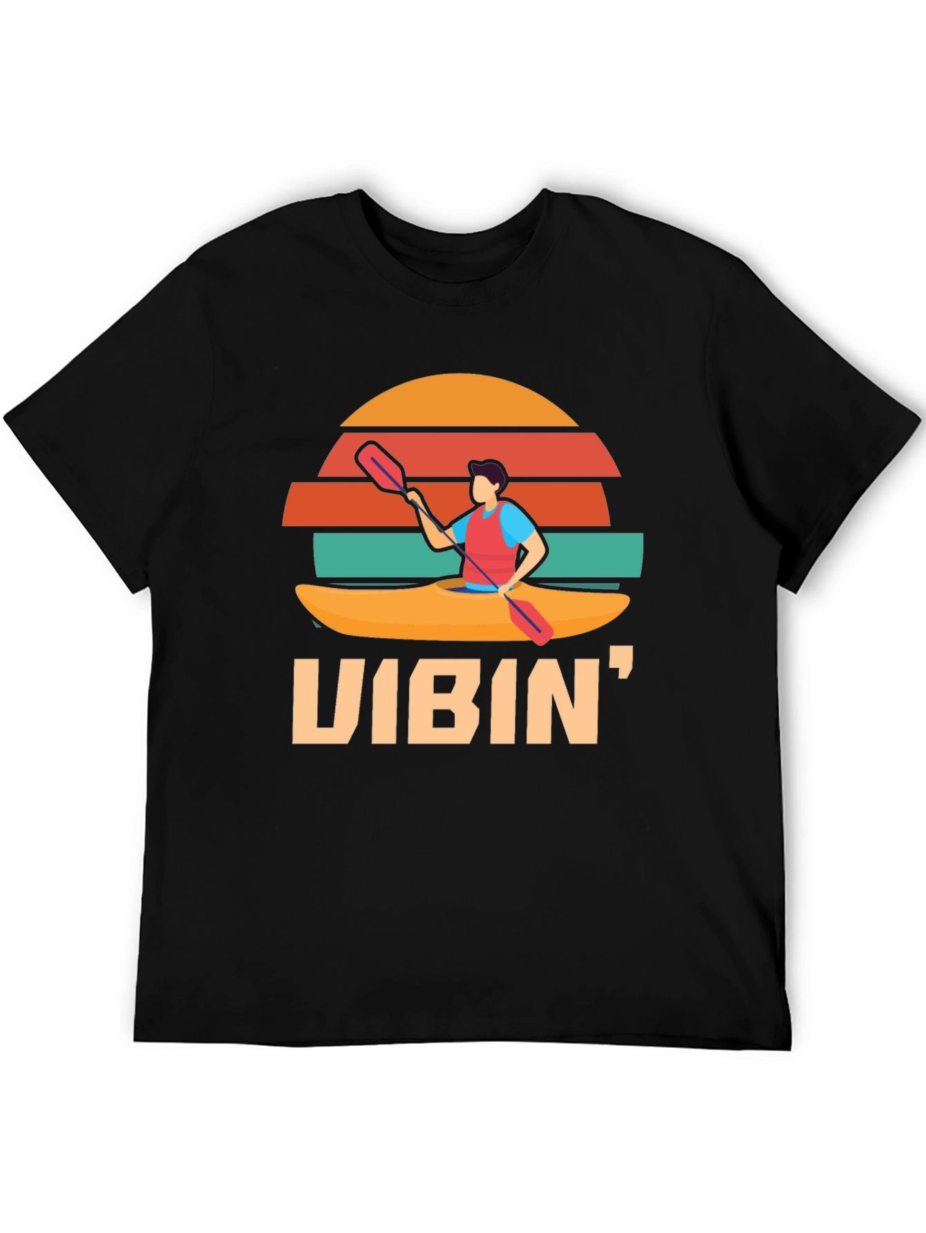 Vibin Kayak T-Shirt: Retro Sunset Style