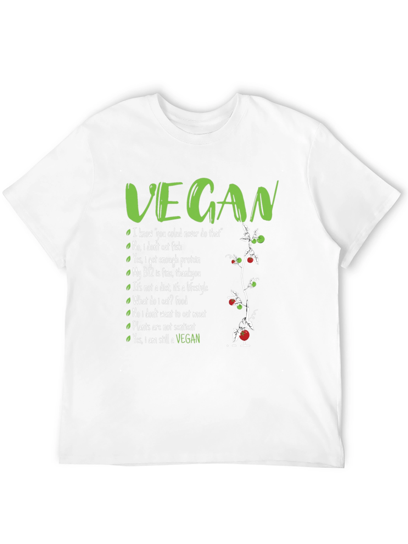 Vegan Slogan Graphic Tee -  Lifestyle Statement T-Shirt