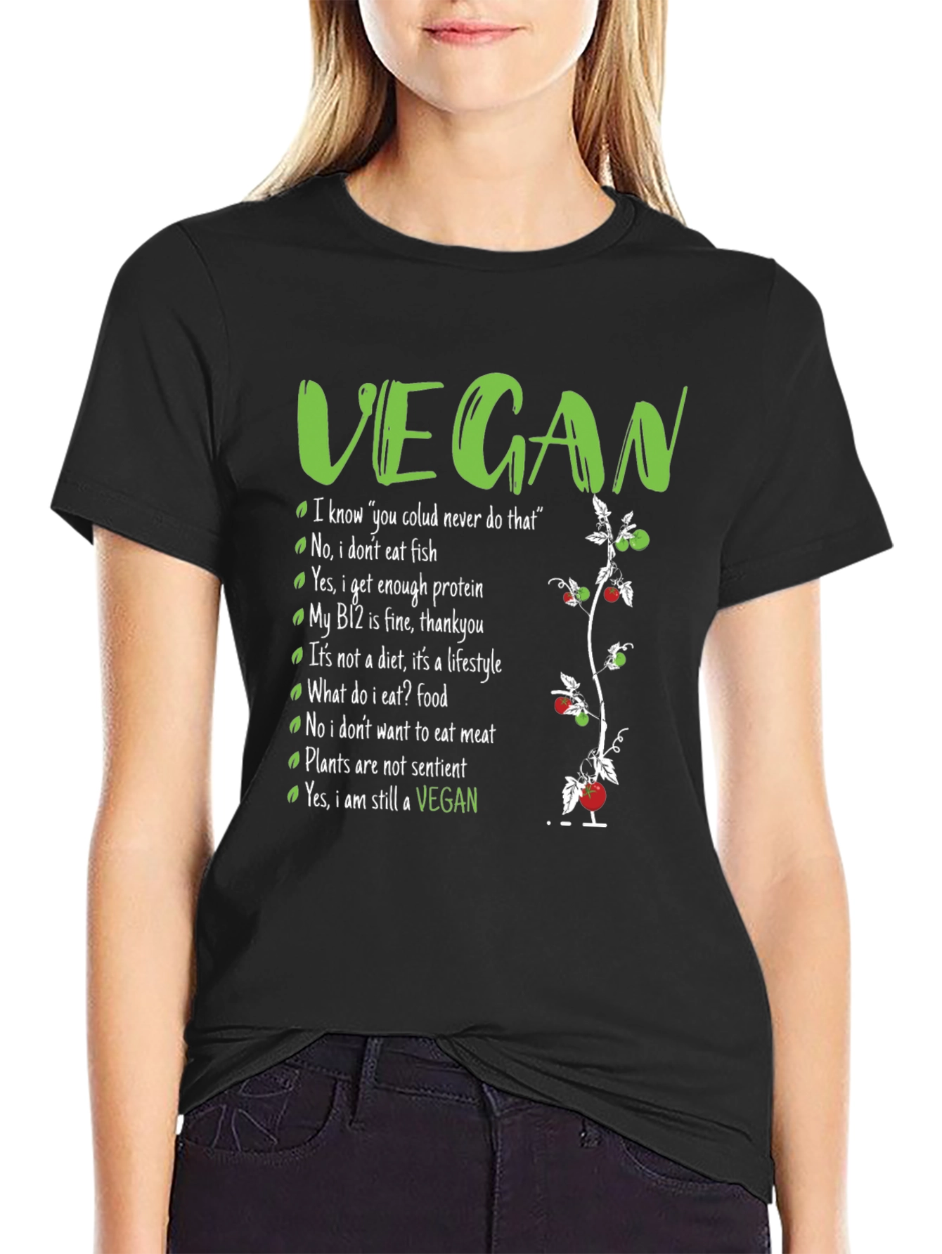 Vegan Slogan Graphic Tee -  Lifestyle Statement T-Shirt