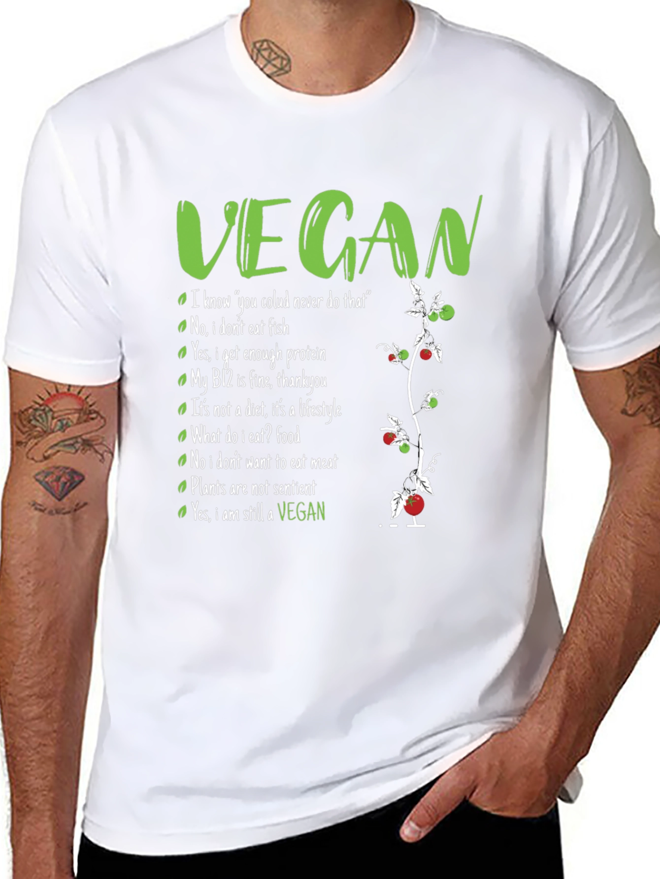 Vegan Slogan Graphic Tee -  Lifestyle Statement T-Shirt