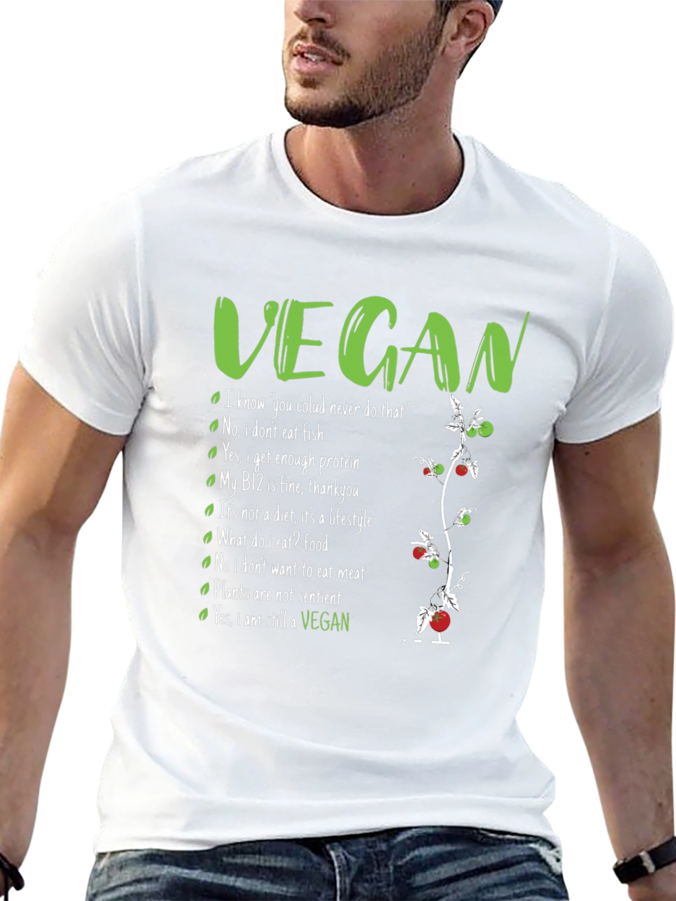 Vegan Slogan Graphic Tee -  Lifestyle Statement T-Shirt