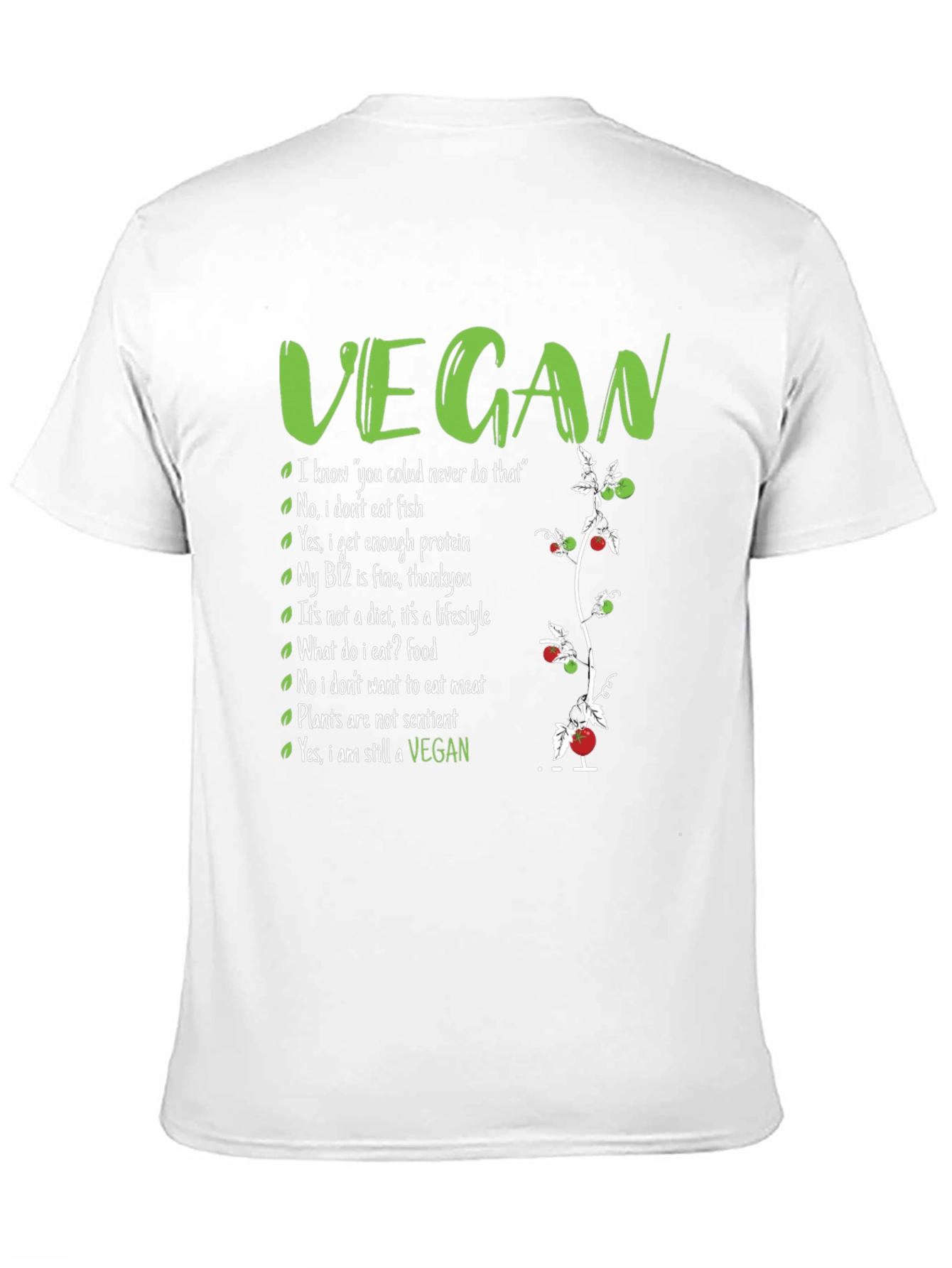 Vegan Slogan Graphic Tee -  Lifestyle Statement T-Shirt