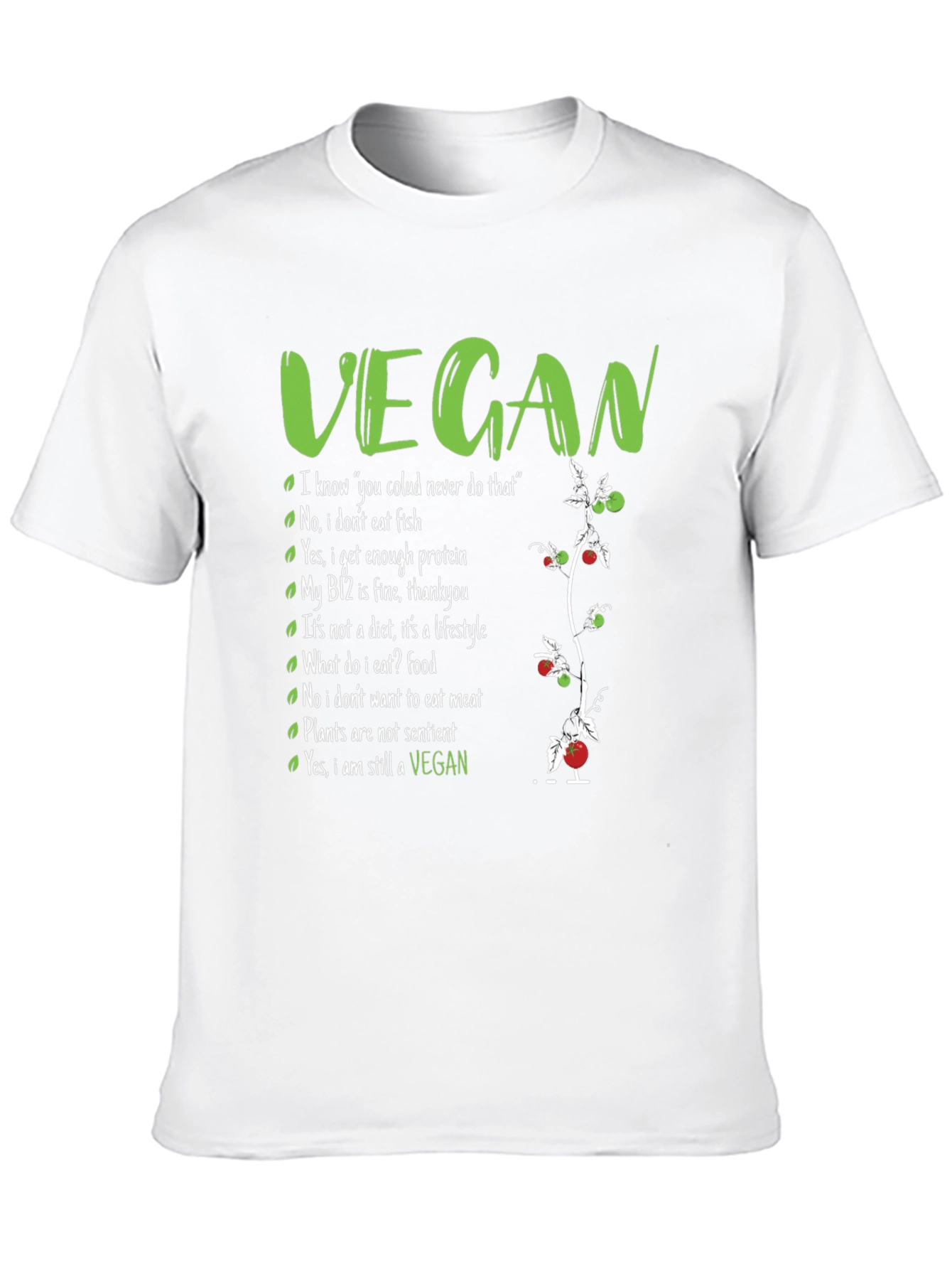 Vegan Slogan Graphic Tee -  Lifestyle Statement T-Shirt