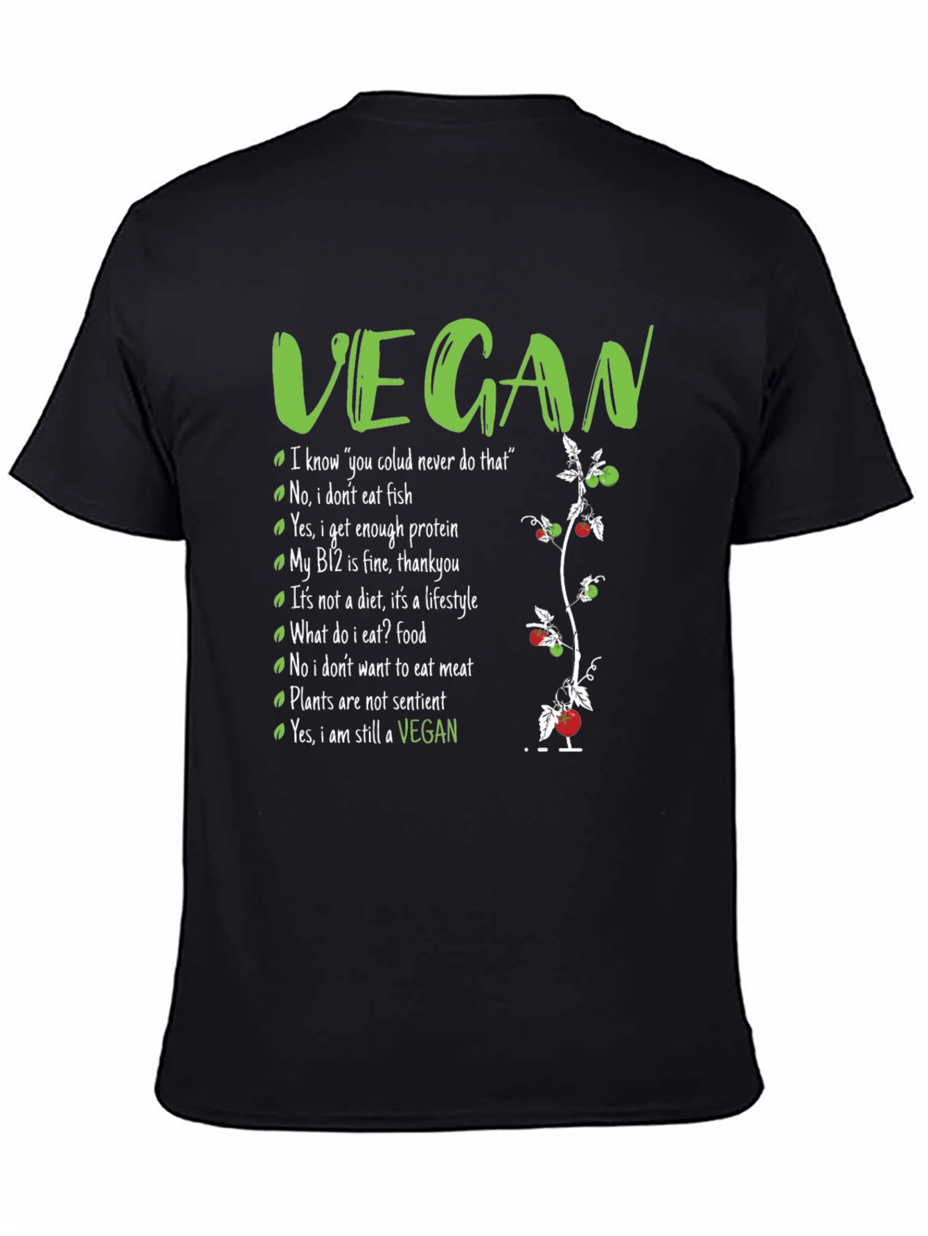 Vegan Slogan Graphic Tee -  Lifestyle Statement T-Shirt