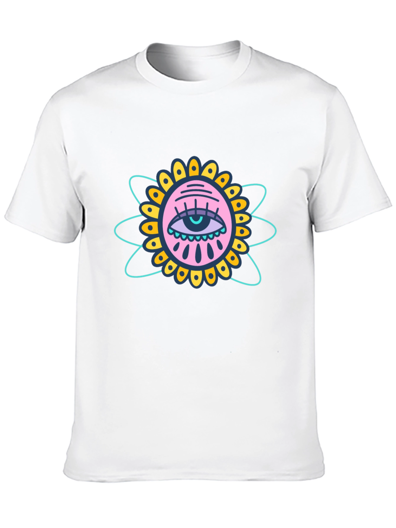 Eye Flower Graphic Black T-Shirt