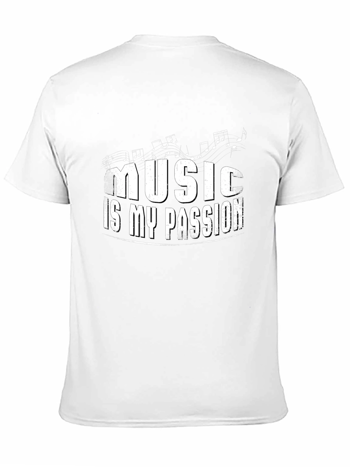 Music Is My Passion Black Graphic Tee Shirt