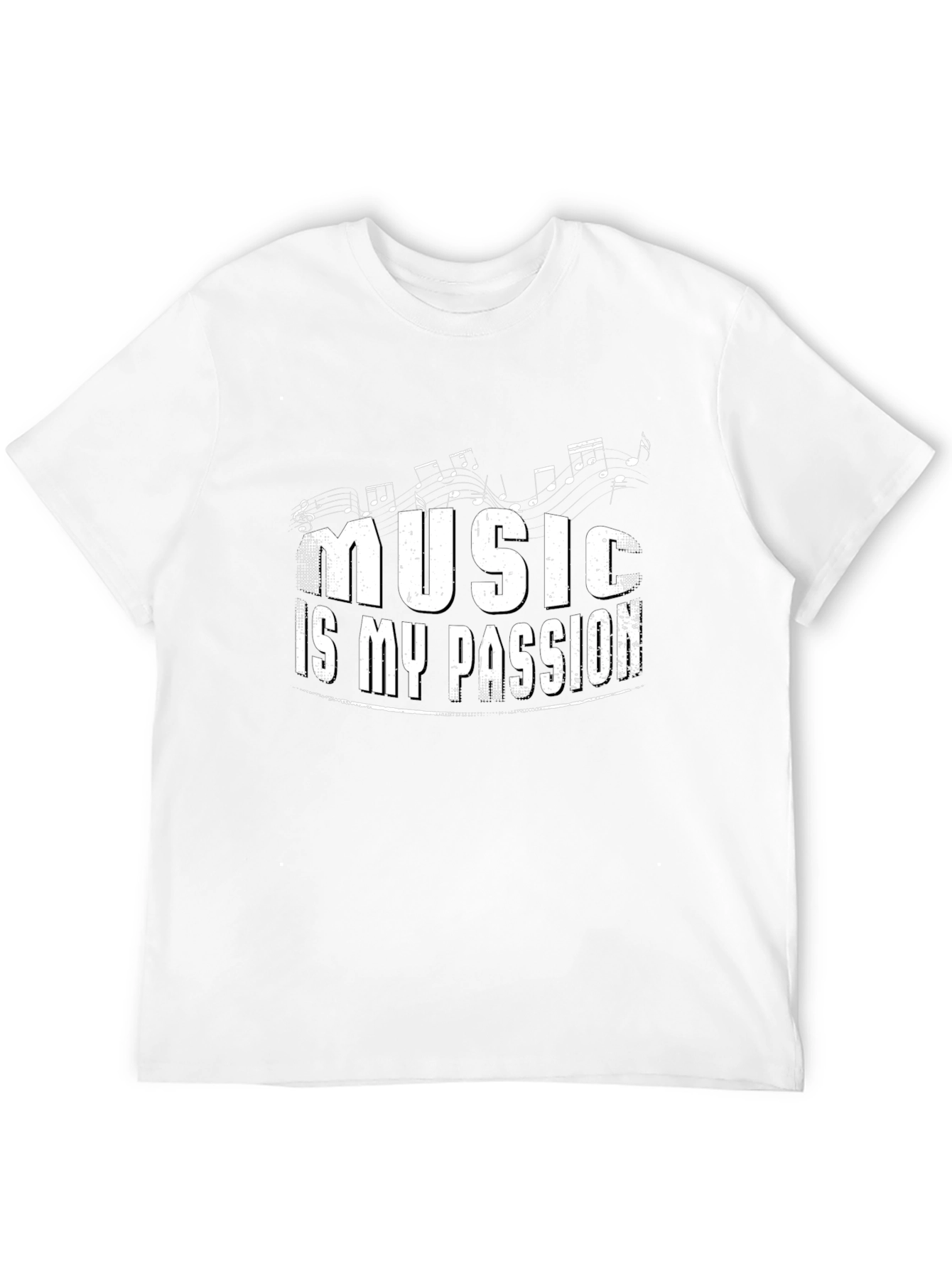Music Is My Passion Black Graphic Tee Shirt
