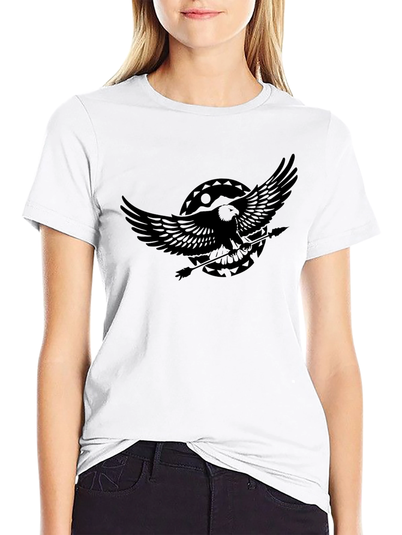Mens Black Eagle Graphic T-Shirt