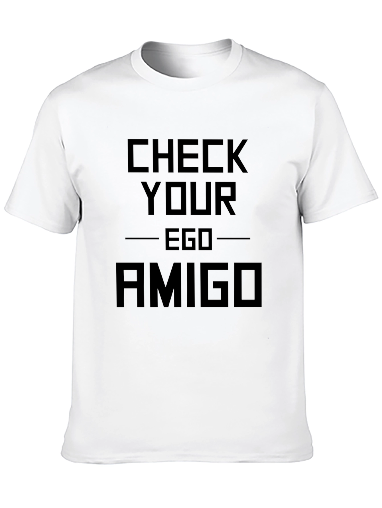 Check Your Ego Amigo Graphic T-Shirt - Black