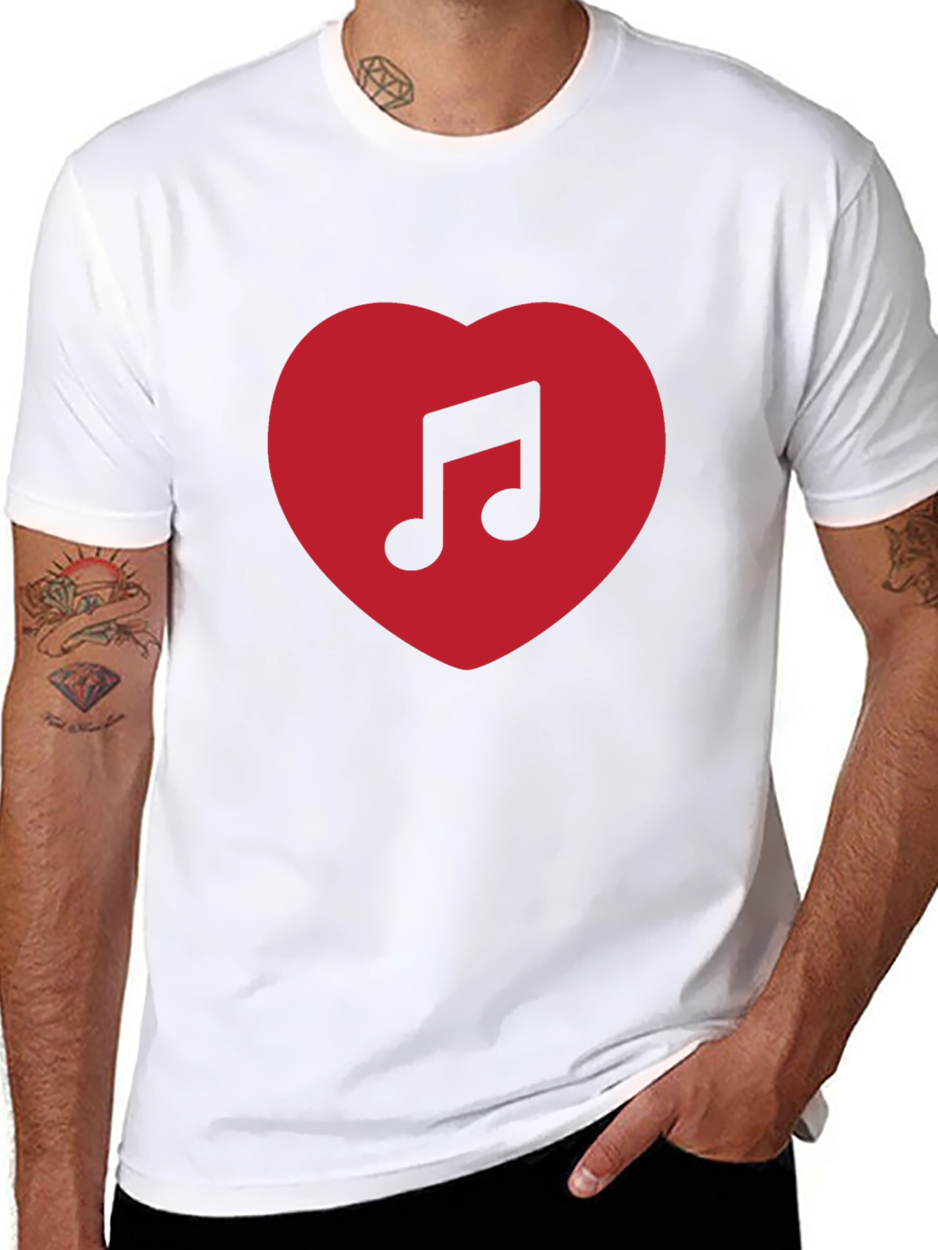 Music Lovers Heart T-Shirt - Black