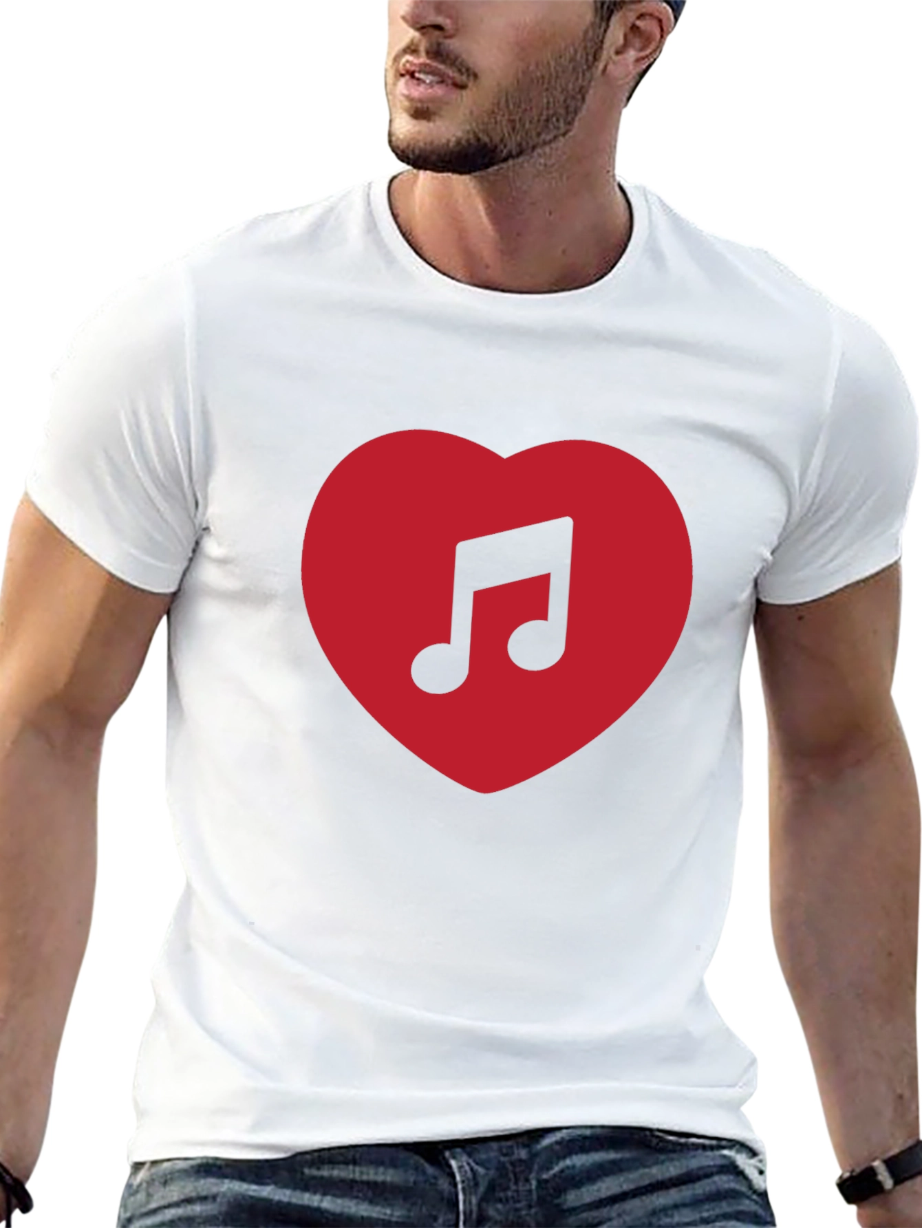 Music Lovers Heart T-Shirt - Black