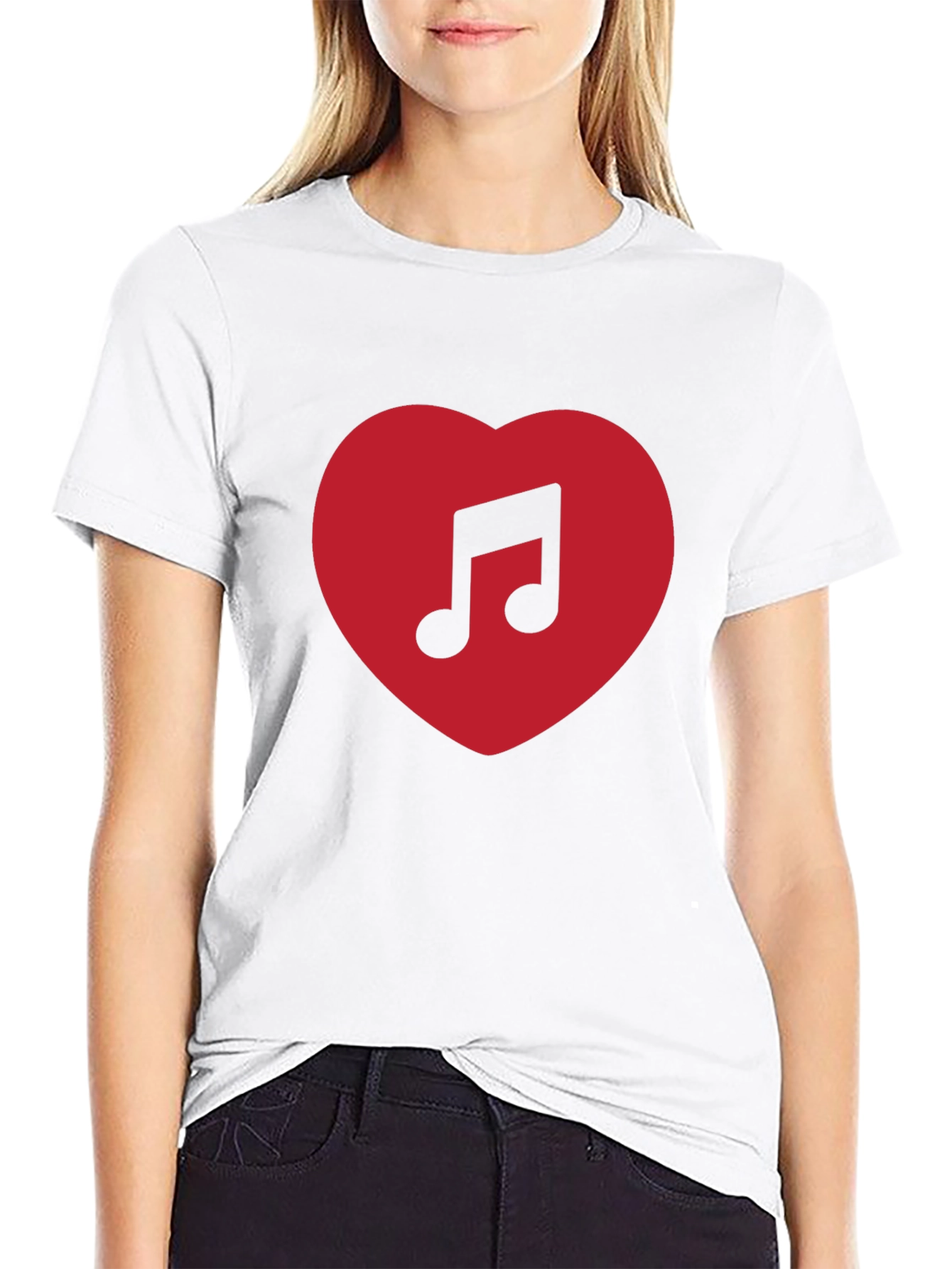 Music Lovers Heart T-Shirt - Black