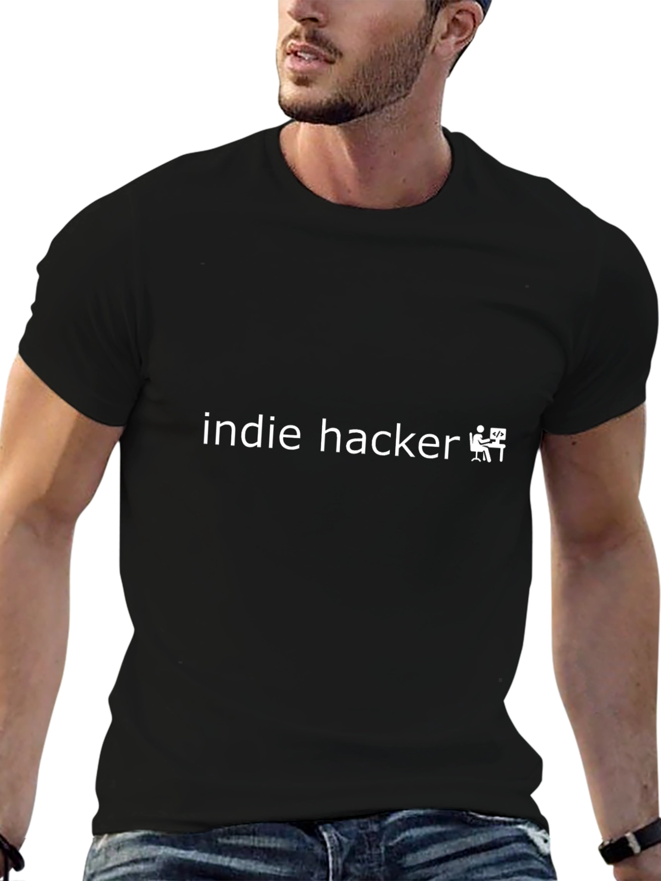 Indie Hacker Black T-Shirt - Stylish Developer Apparel
