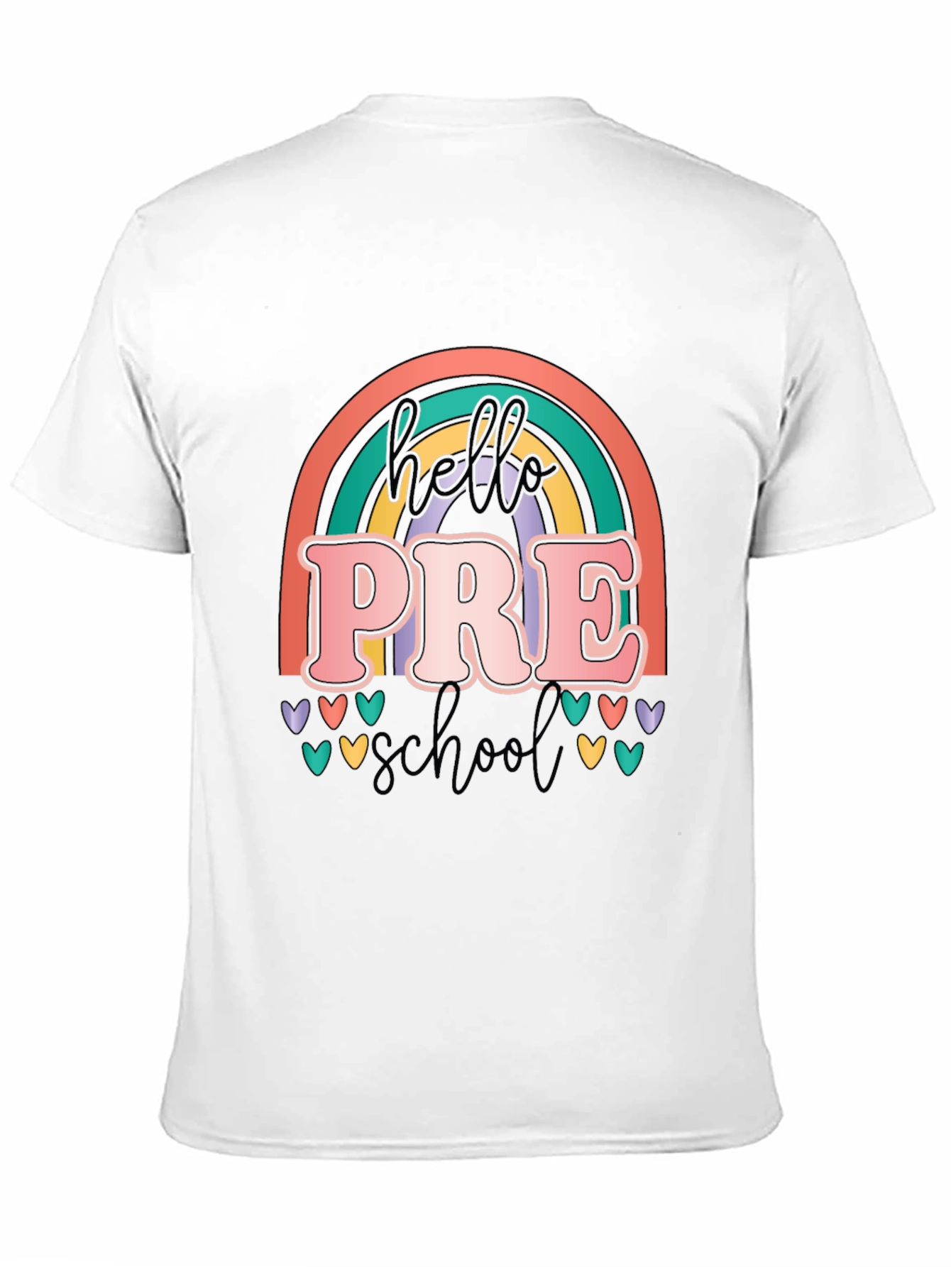 Hello Preschool Teacher T-Shirt Retro Rainbow