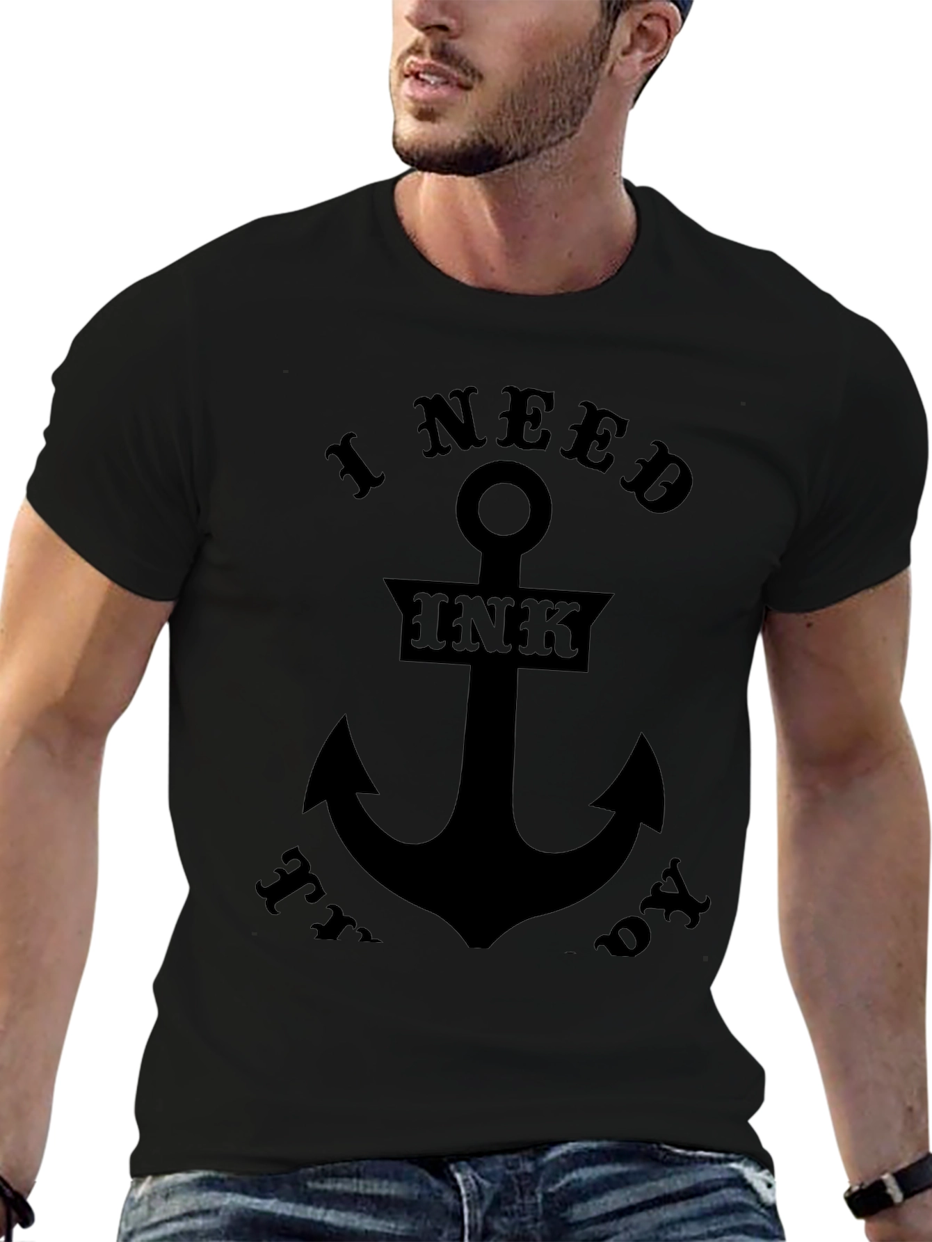 I Need Ink Today Black Graphic Tee