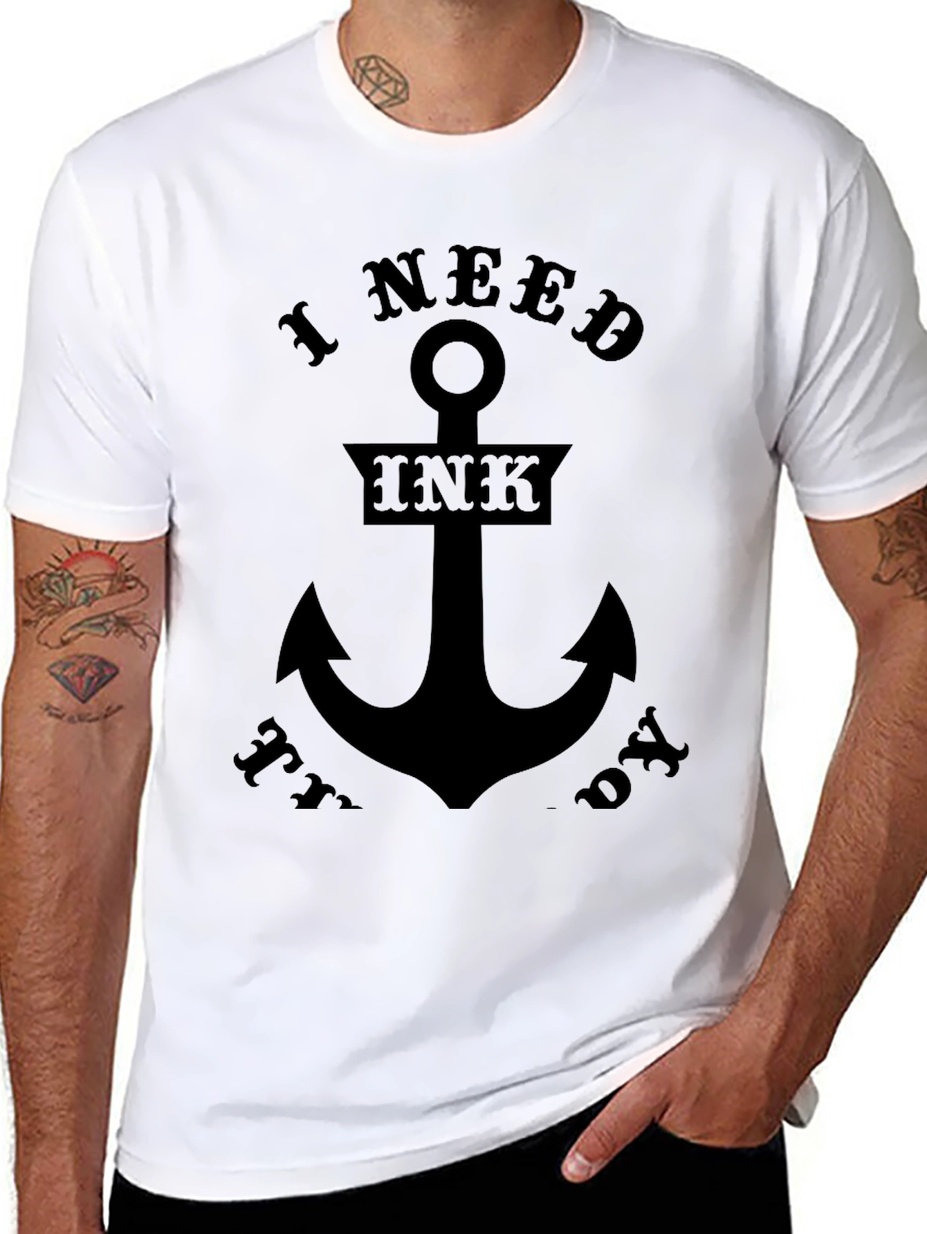 I Need Ink Today Black Graphic Tee