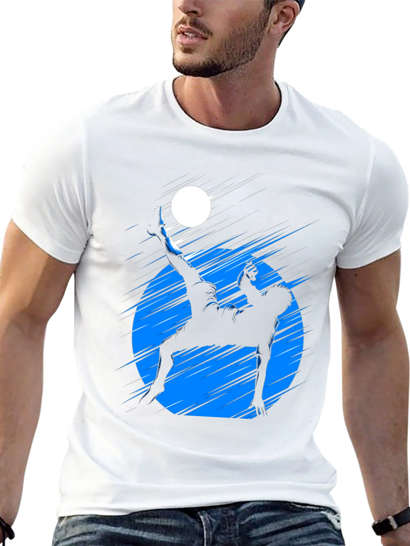 Black Graphic Tee - Soccer Bicycle Kick