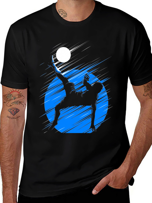 Black Graphic Tee - Soccer Bicycle Kick
