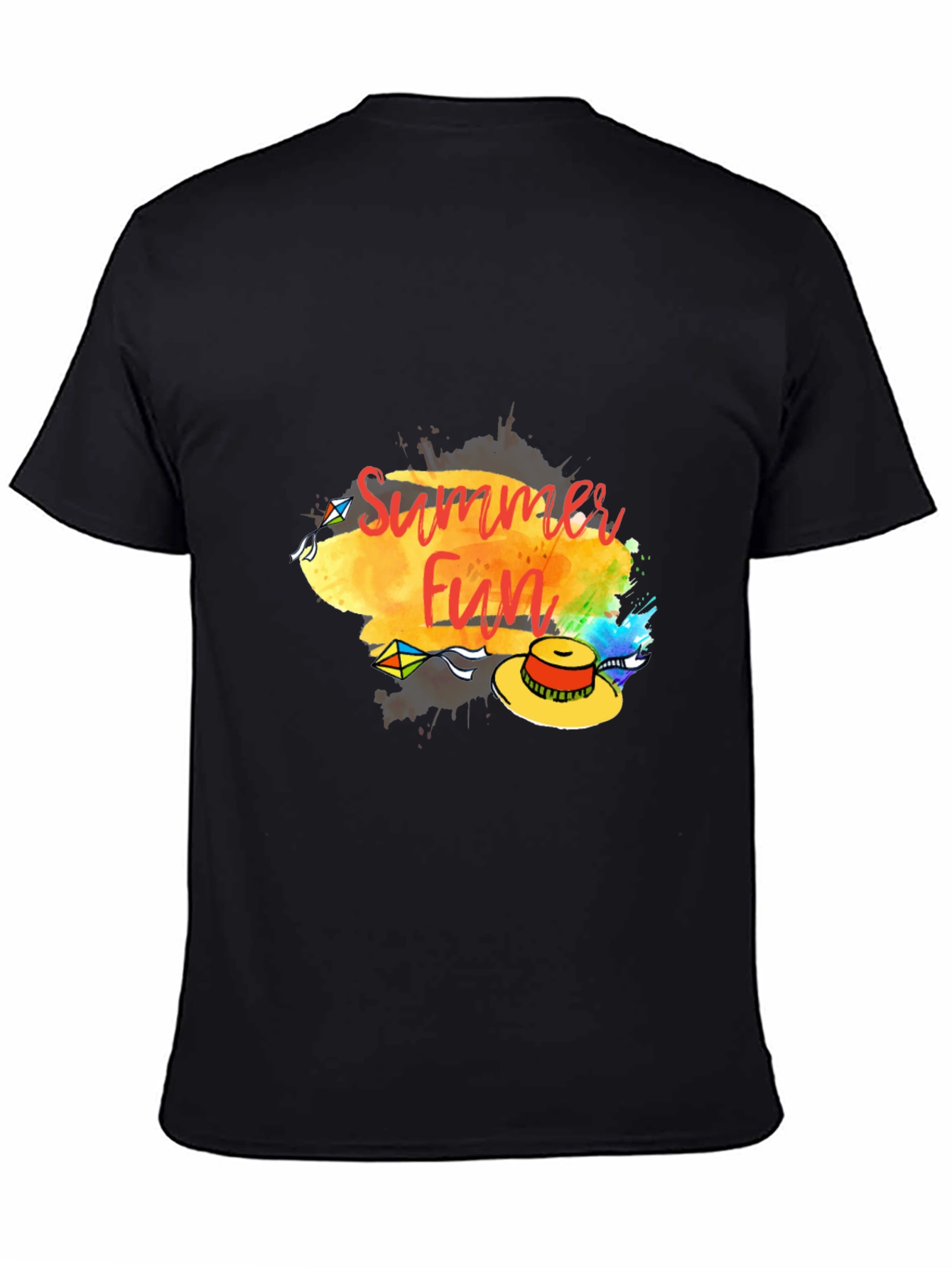 Summer Fun Graphic Tee - Casual Black T-Shirt