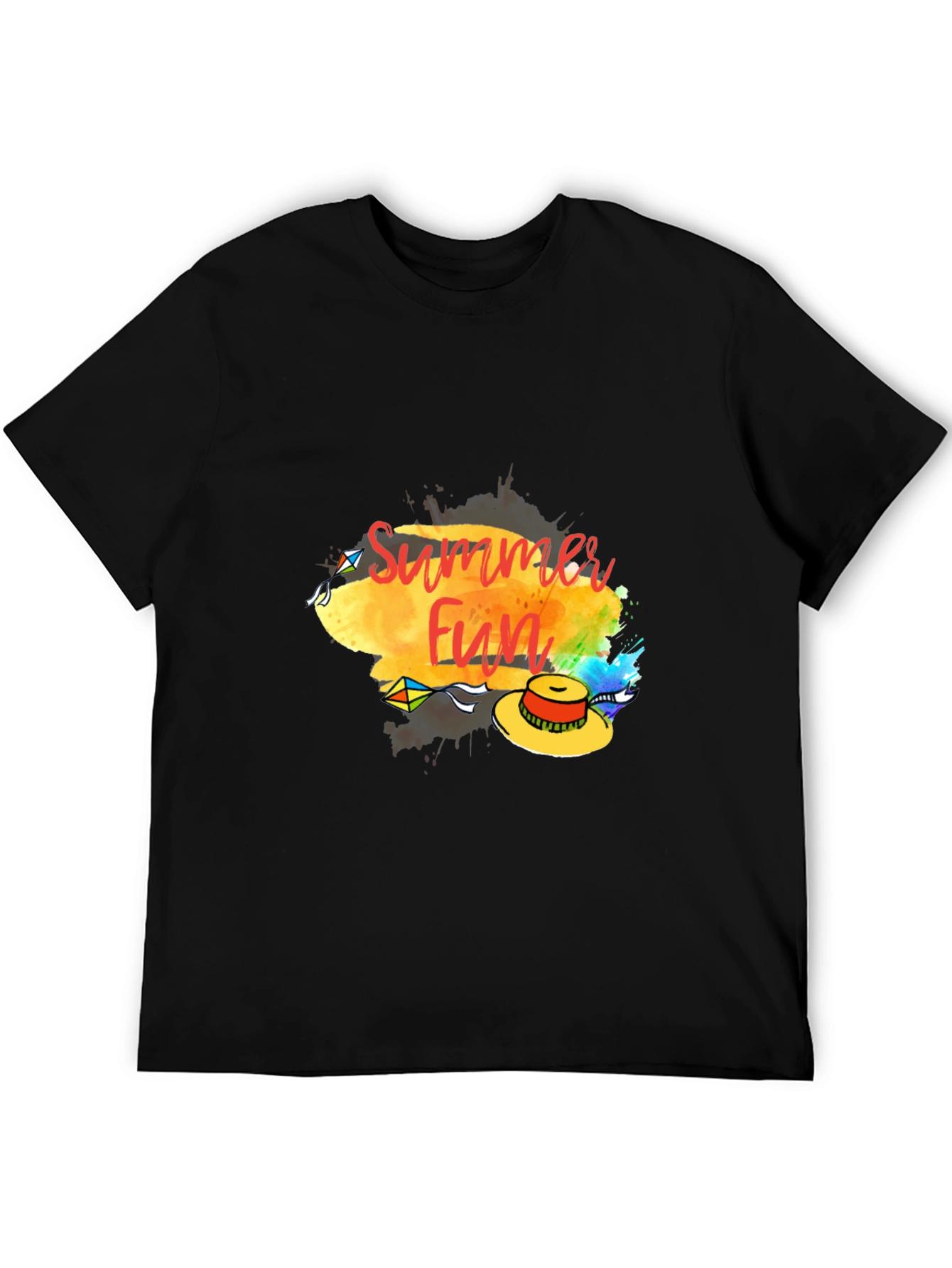 Summer Fun Graphic Tee - Casual Black T-Shirt