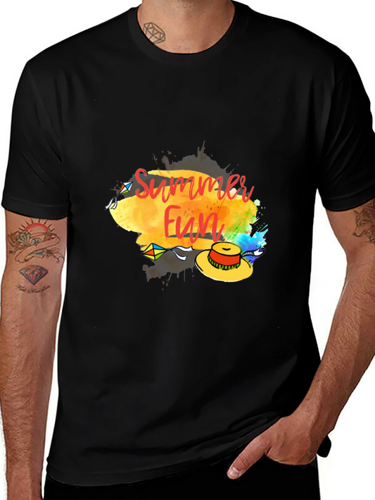 Summer Fun Graphic Tee - Casual Black T-Shirt