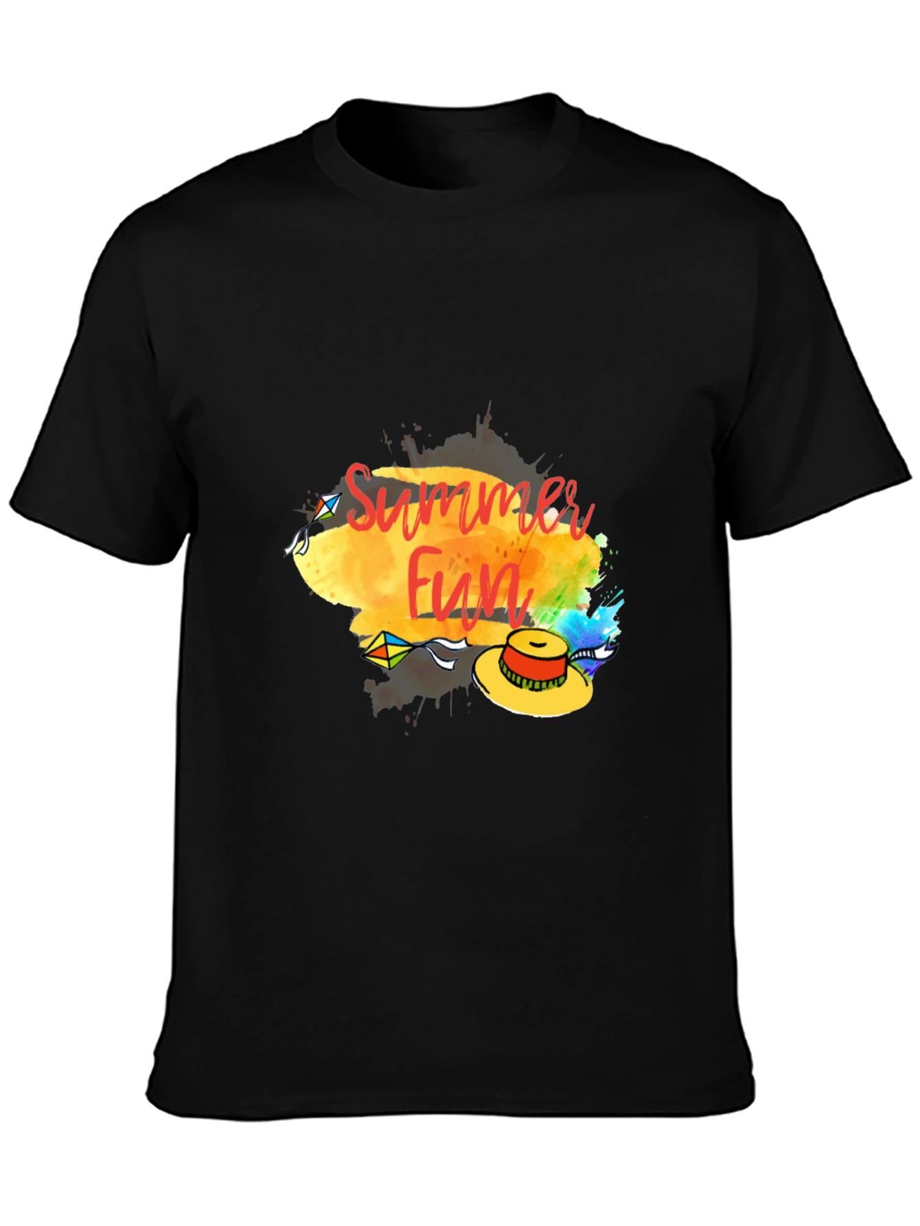 Summer Fun Graphic Tee - Casual Black T-Shirt