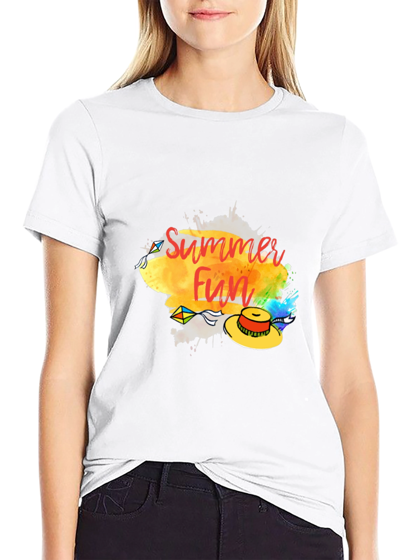 Summer Fun Graphic Tee - Casual Black T-Shirt