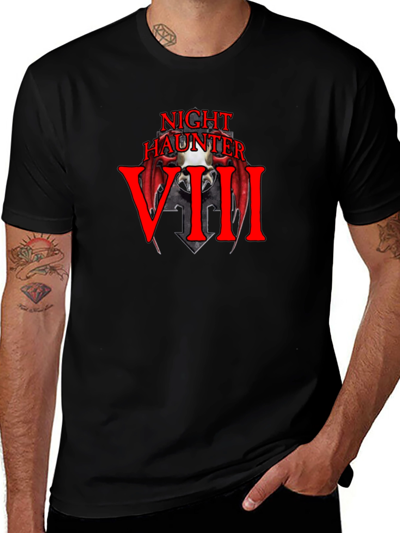 Night Haunter VIII Black Graphic T-Shirt