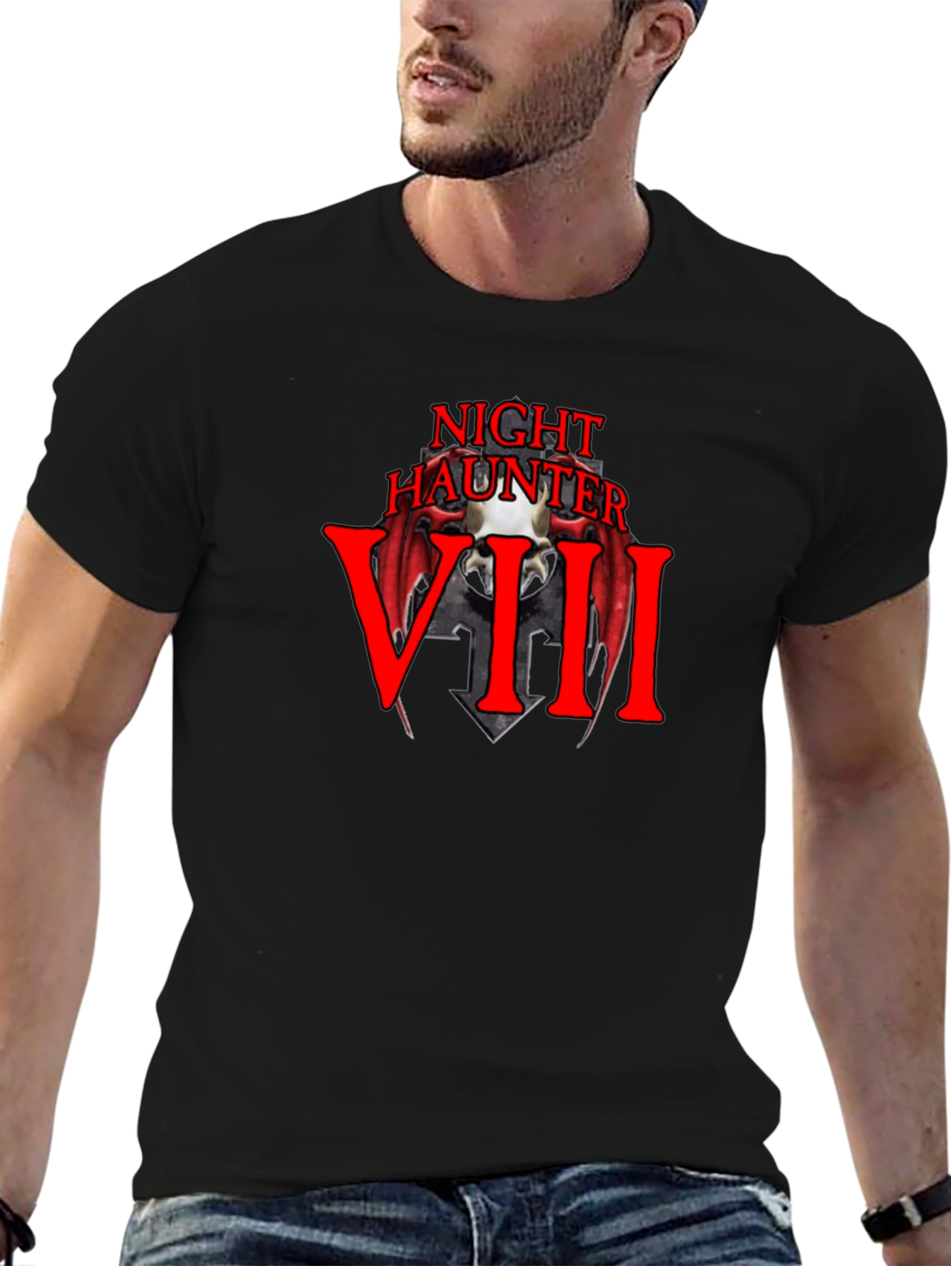 Night Haunter VIII Black Graphic T-Shirt