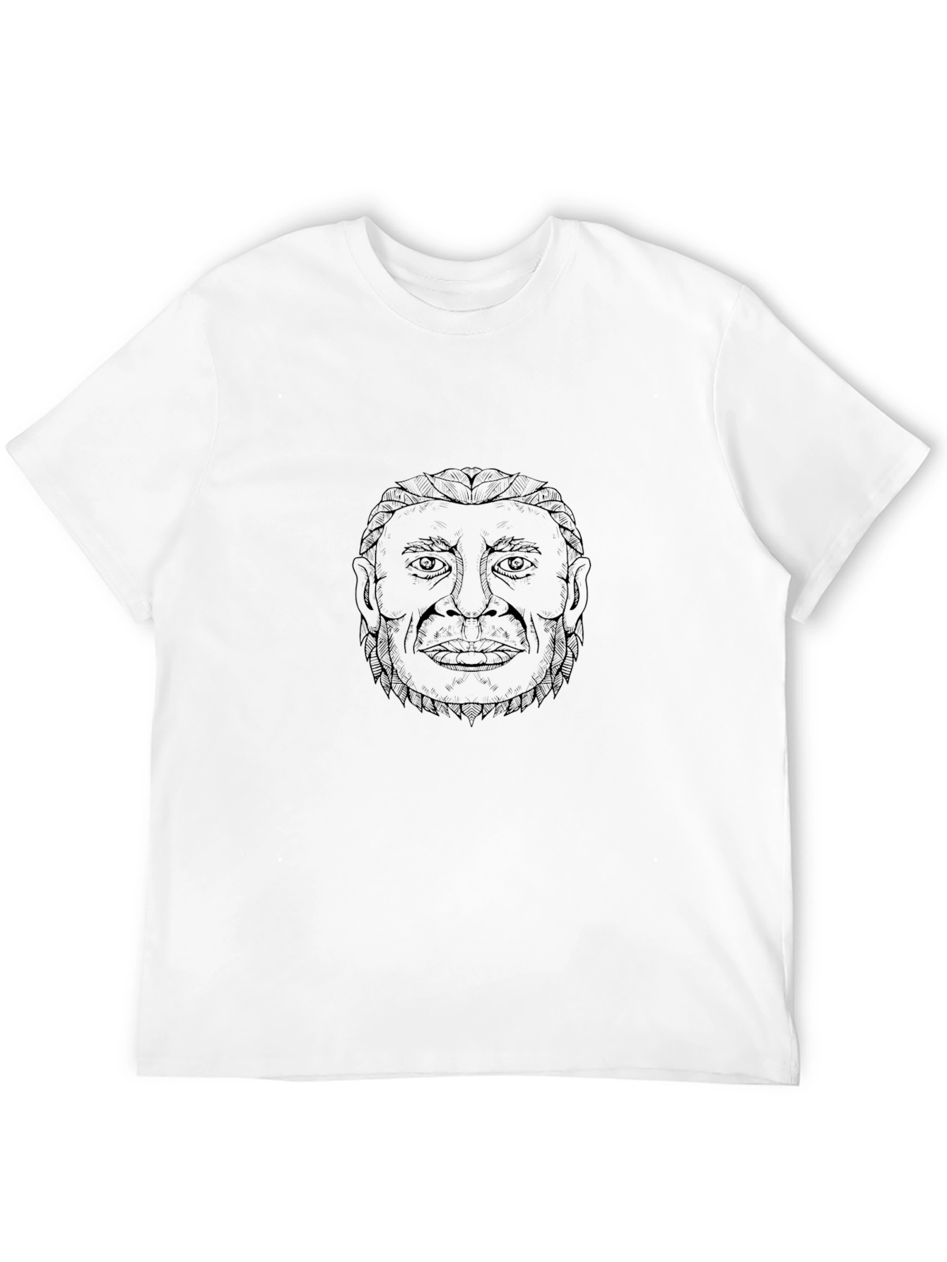 Monochrome Graphic Tee: Man Portrait