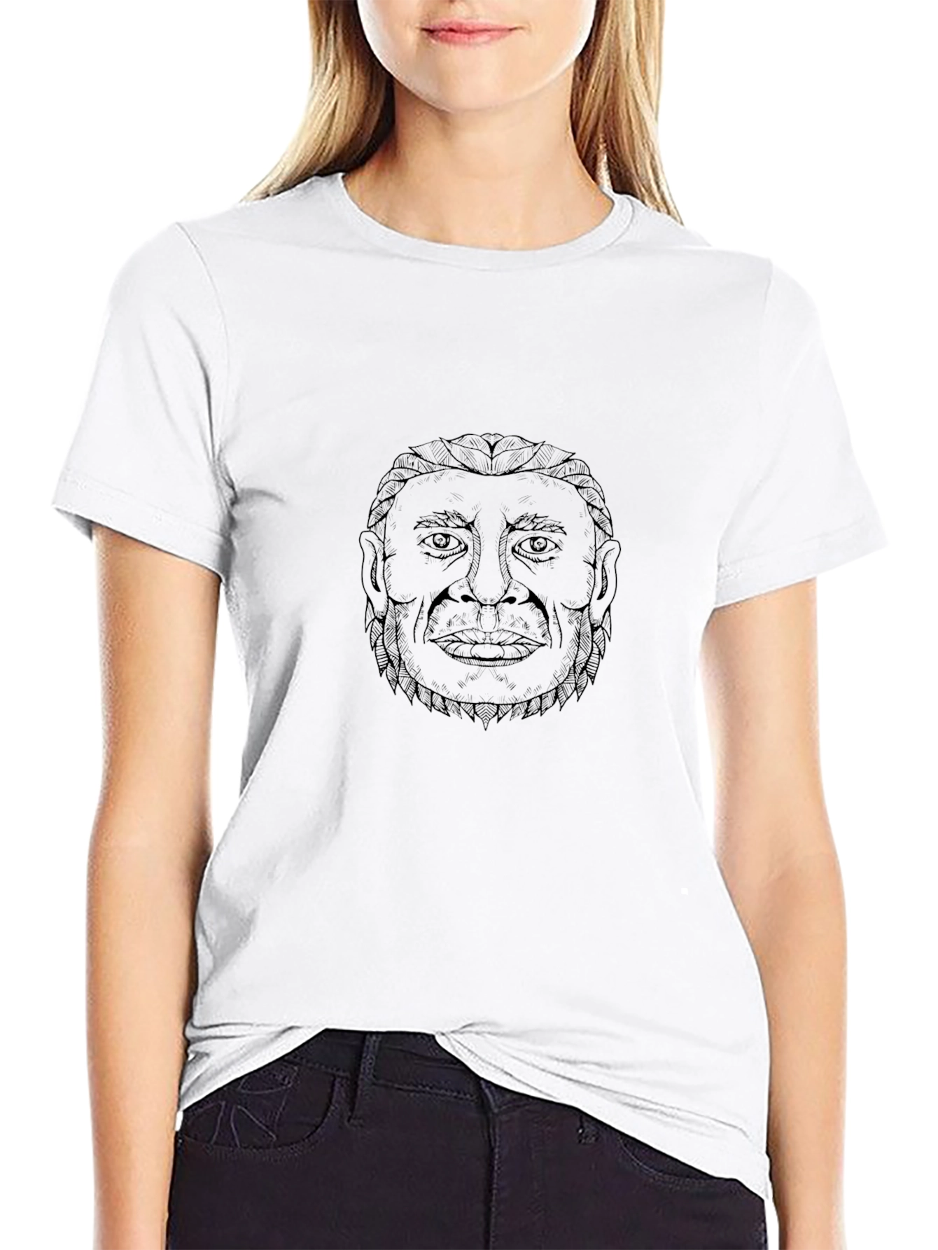 Monochrome Graphic Tee: Man Portrait