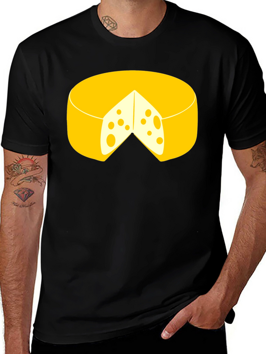 Funny Cheese Graphic Black T-Shirt