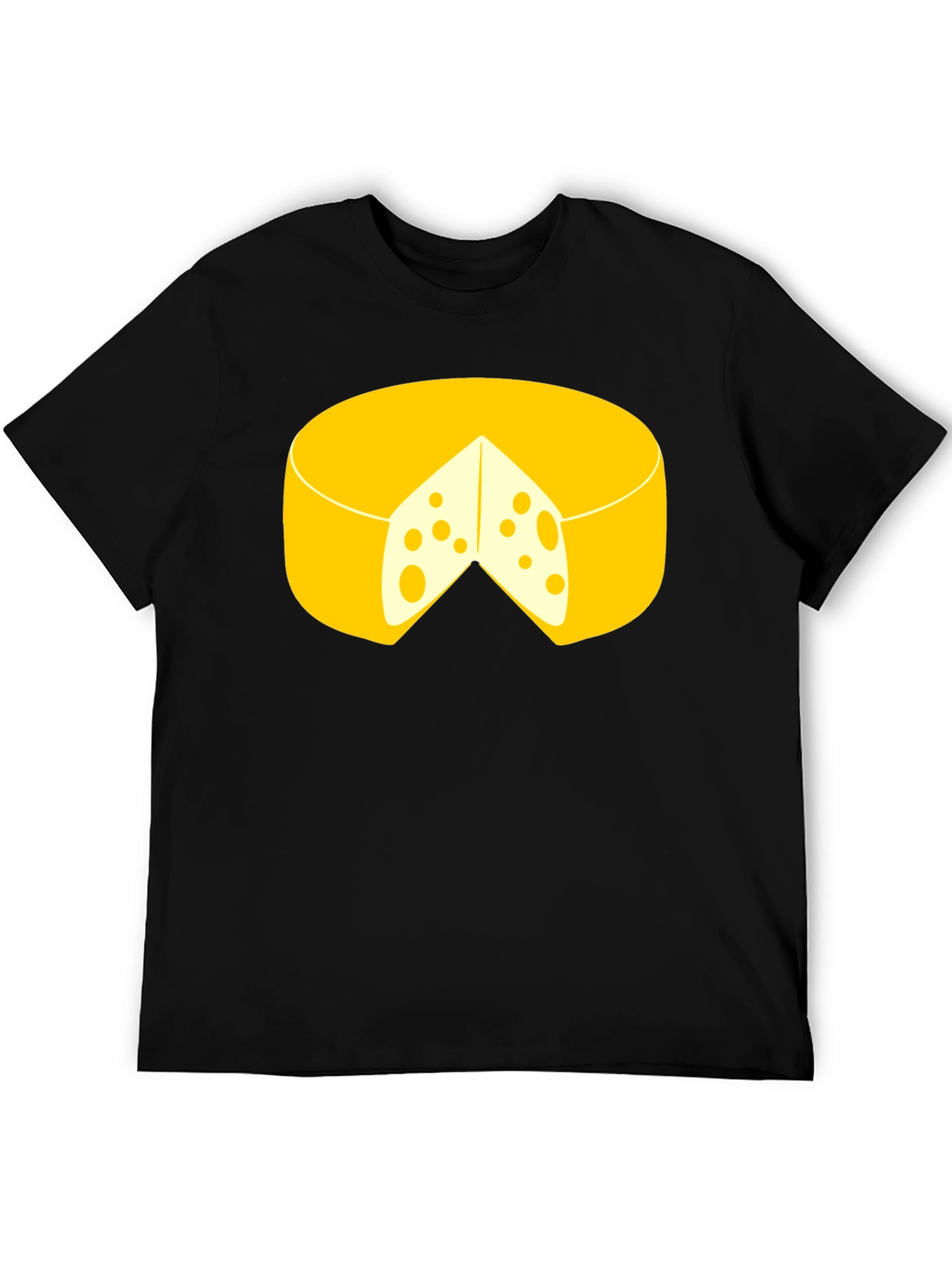Funny Cheese Graphic Black T-Shirt