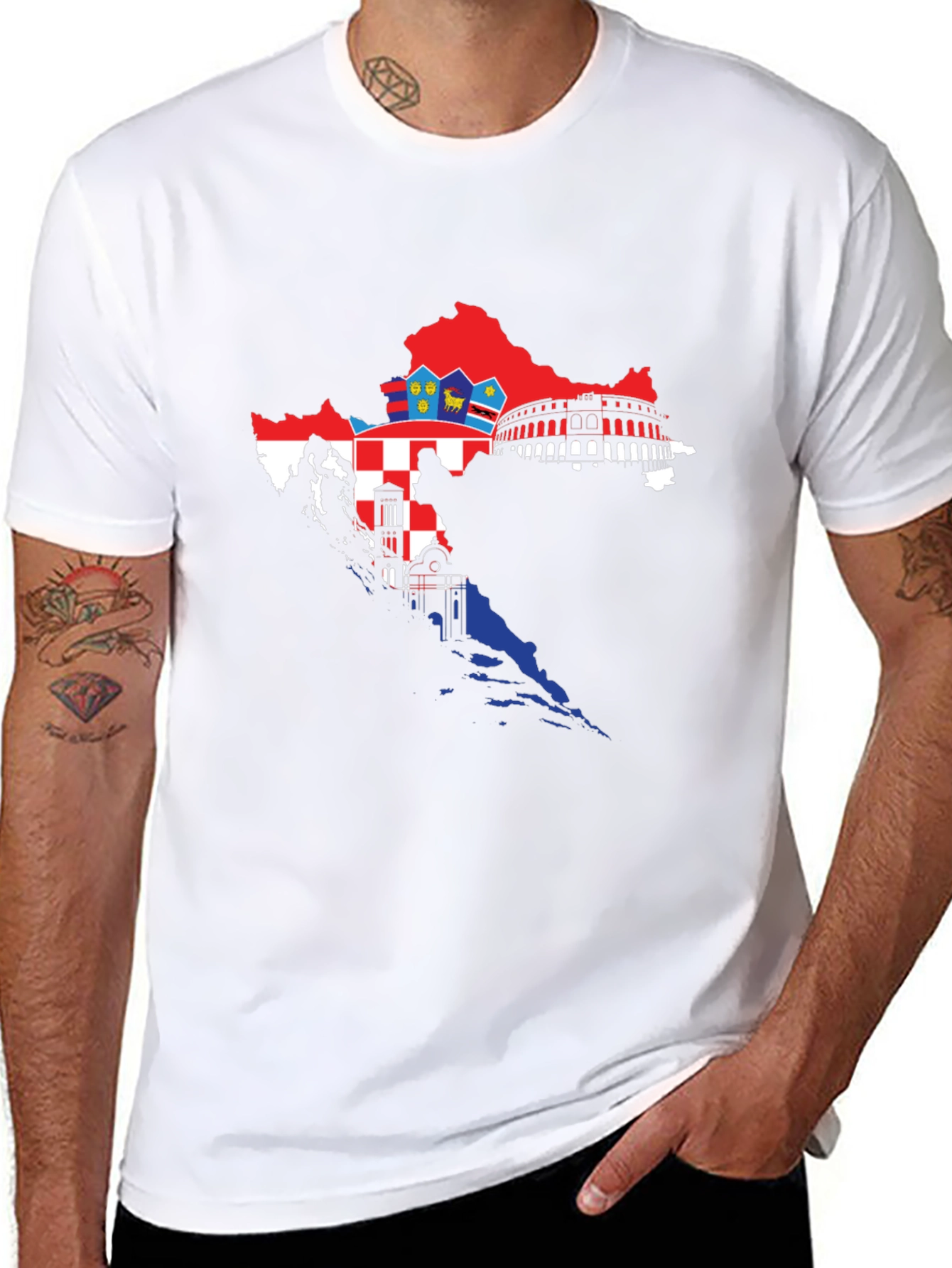 Croatia Map Flag T-Shirt