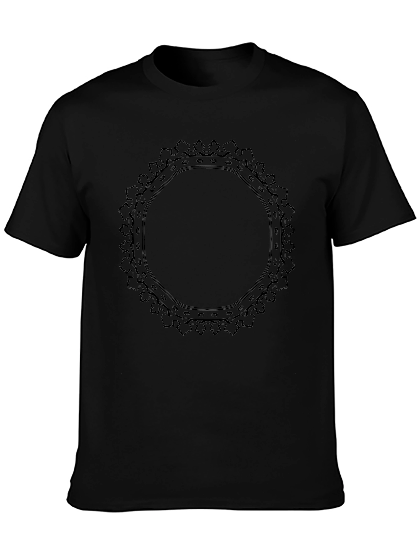 Black Graphic Tee: Abstract Circle Design
