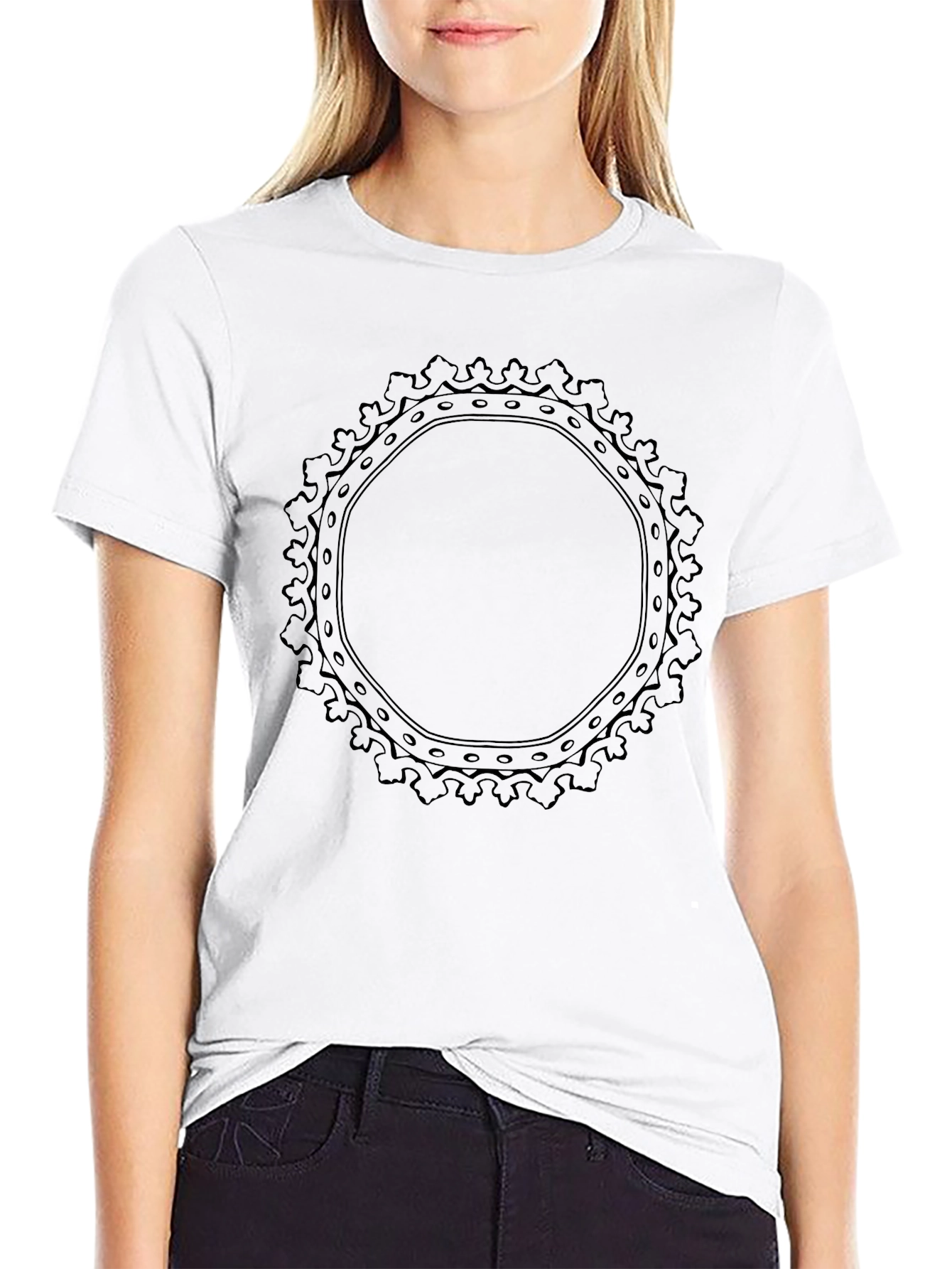Black Graphic Tee: Abstract Circle Design