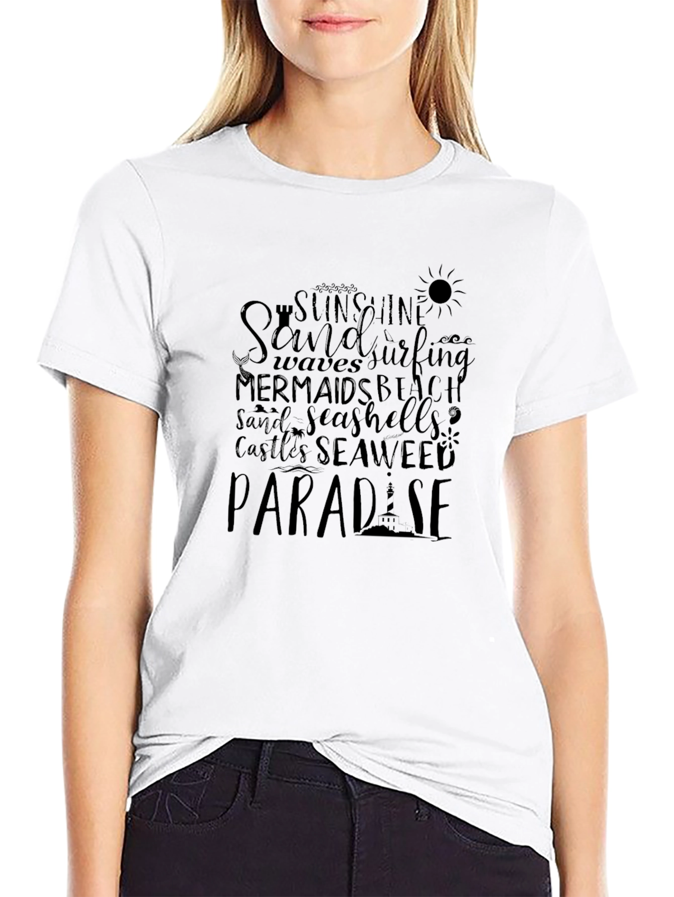 Paradise Beach T-Shirt Sand Surf Sun Graphic Tee