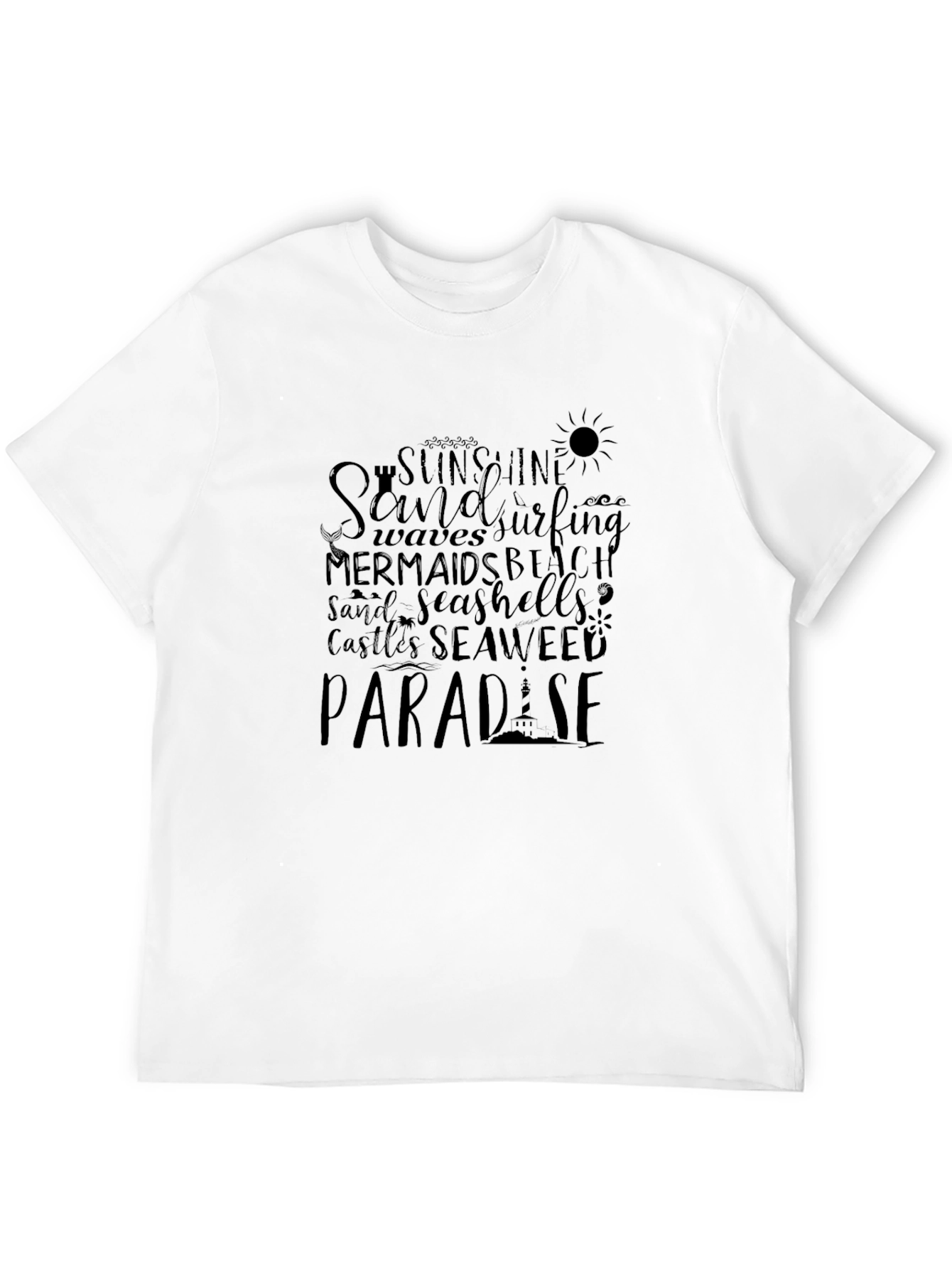 Paradise Beach T-Shirt Sand Surf Sun Graphic Tee