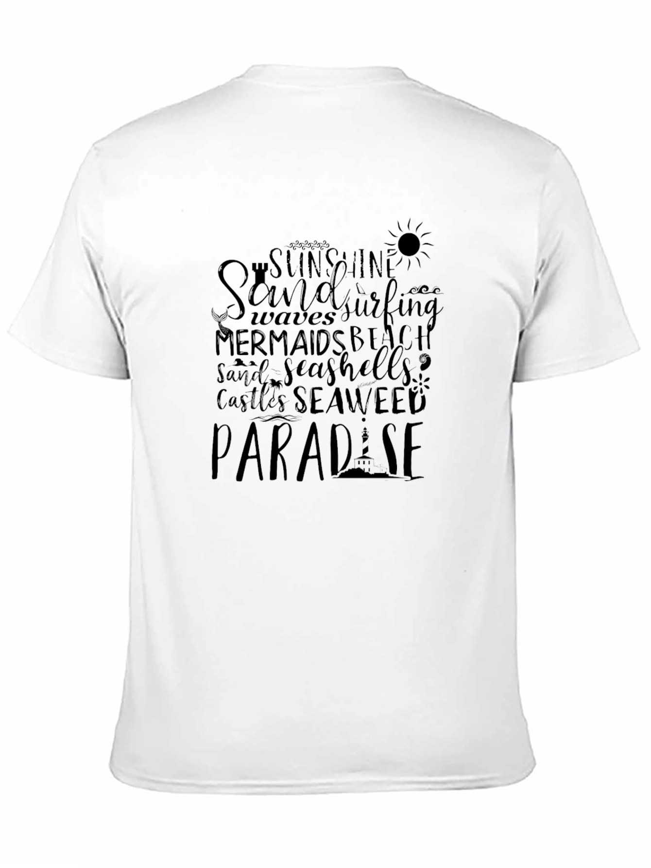 Paradise Beach T-Shirt Sand Surf Sun Graphic Tee