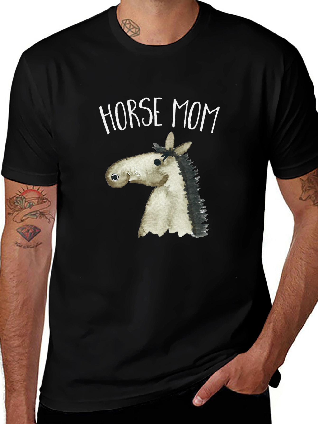 Horse Mom Graphic Tee - Unisex Black T-Shirt