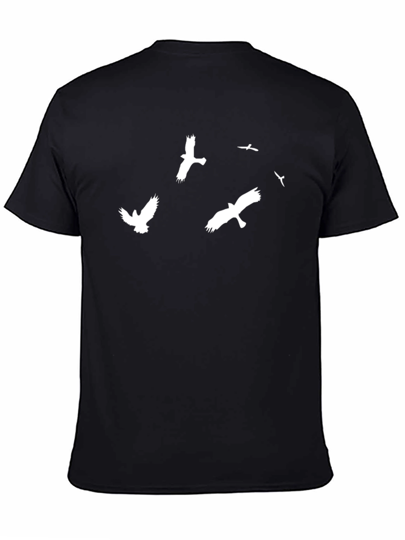 Mens Black T-Shirt with Bird Graphic